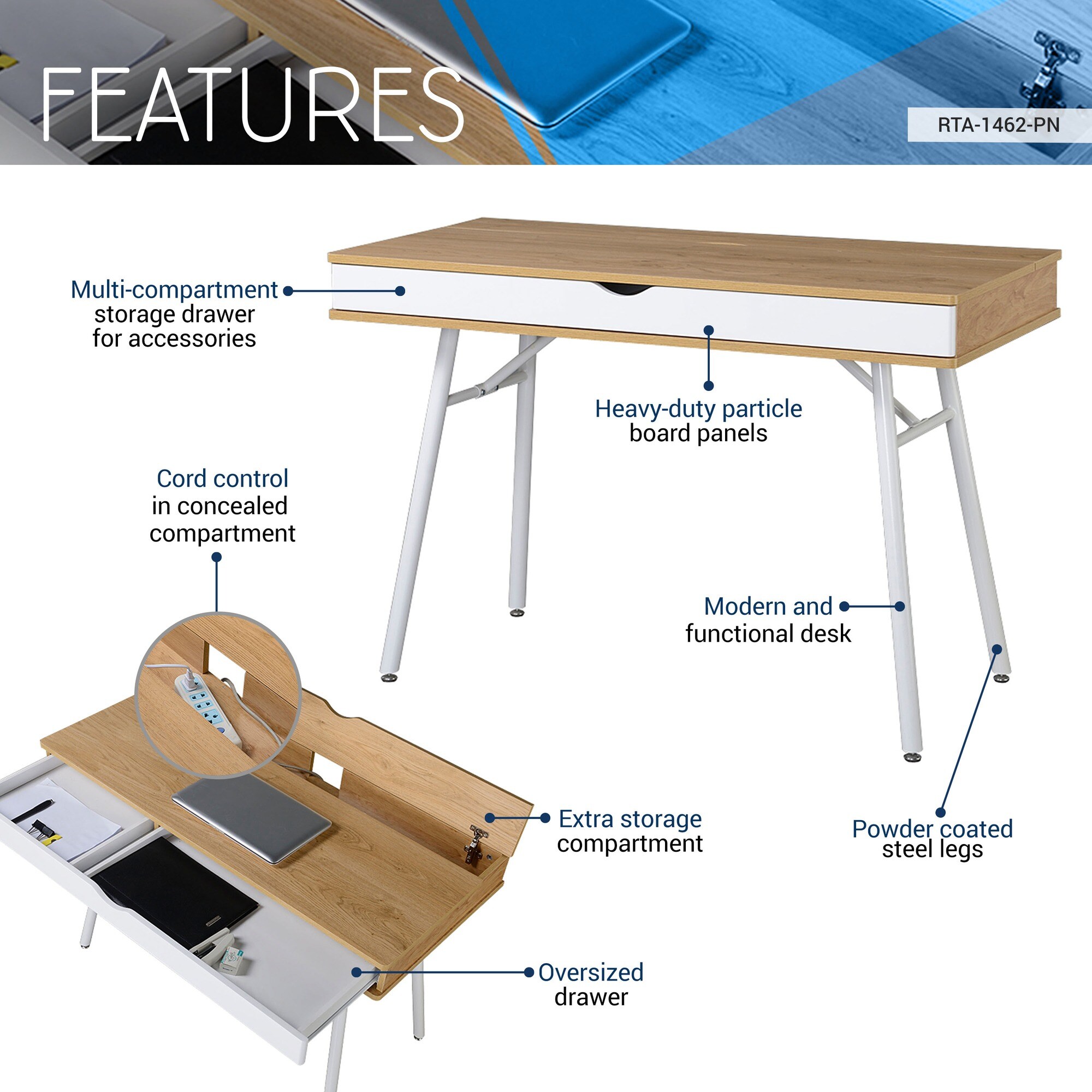 HyperDrop Cart W-B2746P530417 desks - View #3