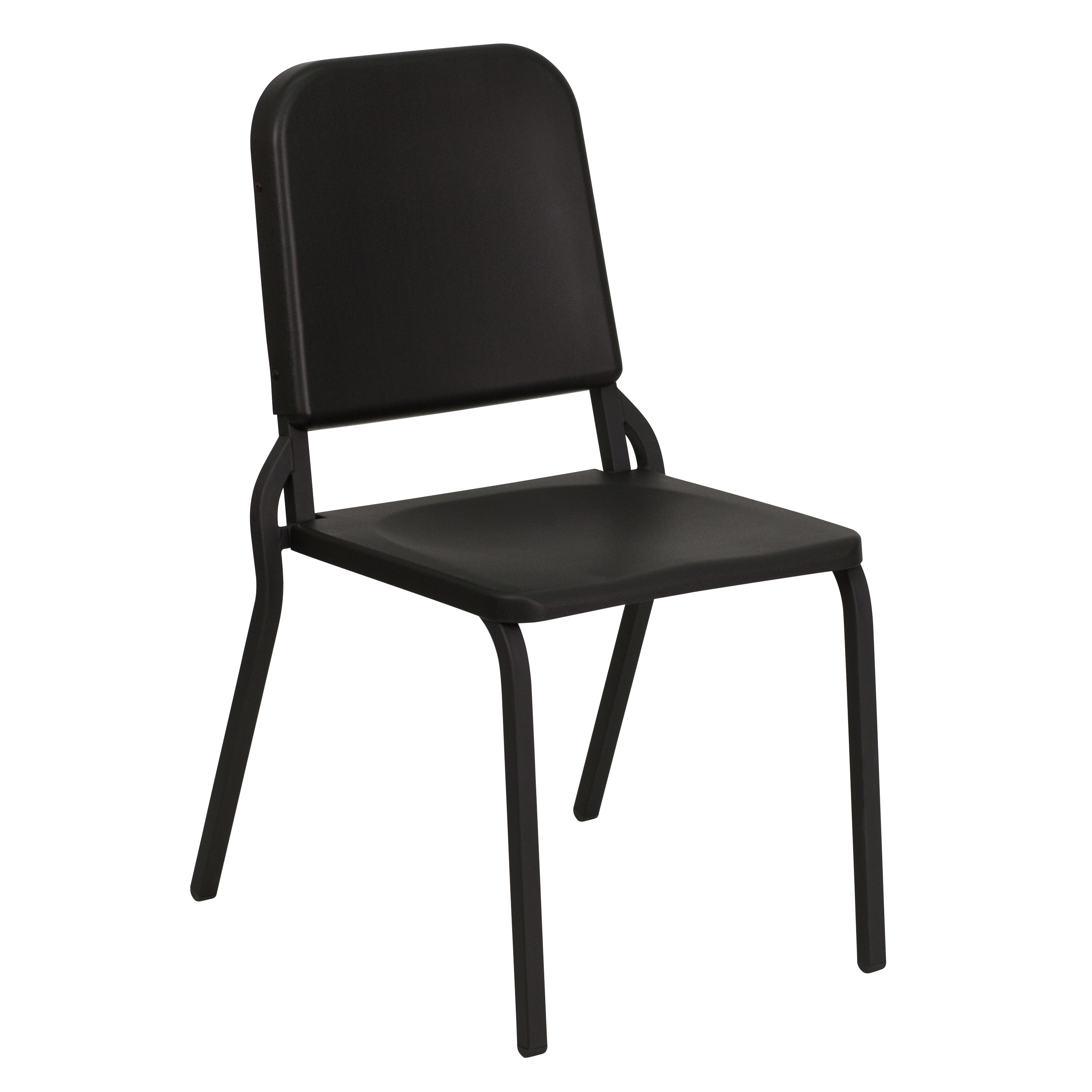 Black Stackable Plastic and Steel Music Chair