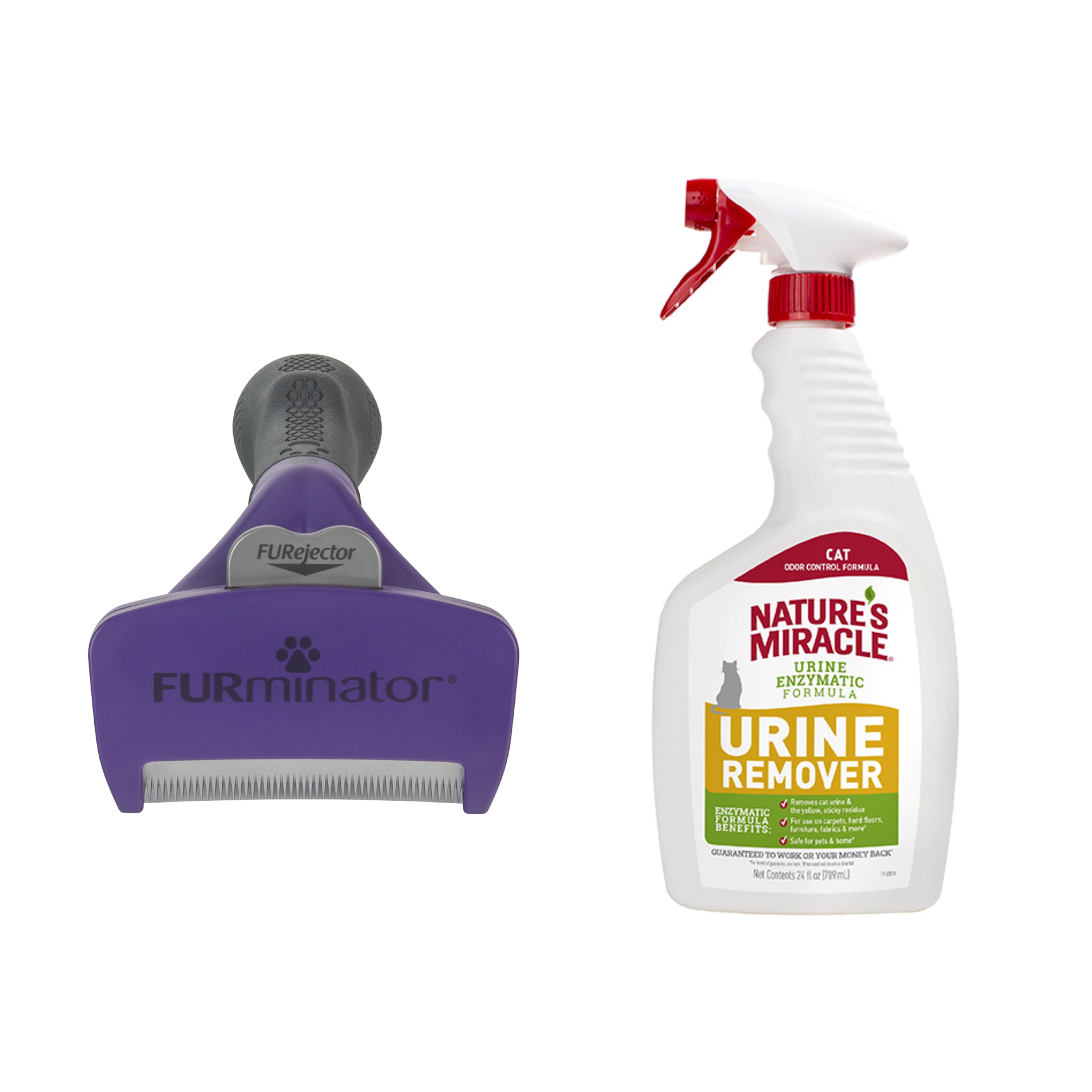 Furminator Cat DeShedding Tool with Cat Urine Remover Spray