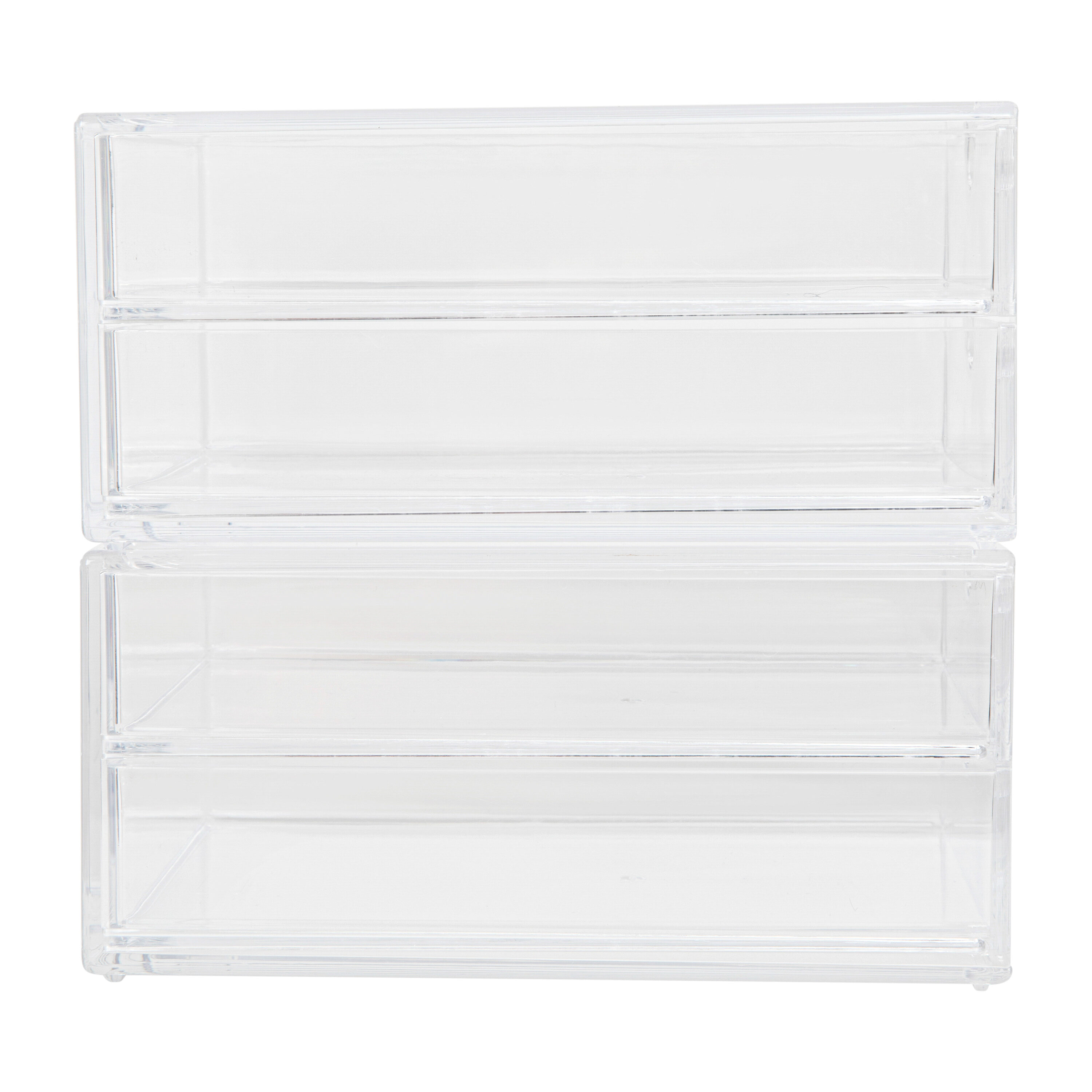 Clear Plastic Stackable Desktop Organizer with 2 Drawers