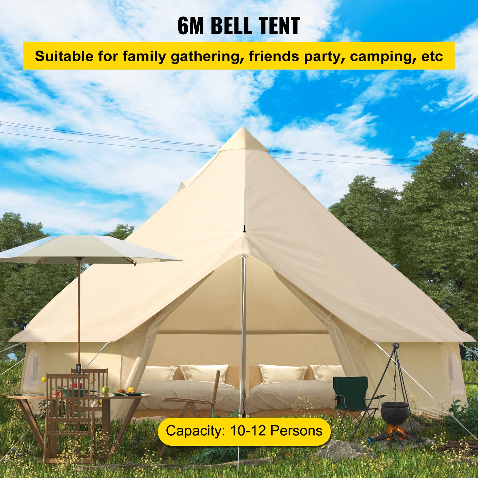 Glamping Inflatable Tent - Camping Tents for Family - Hiking and  Backpacking - Suitable for 4-5 Person Camping - Quick with 3 Minute Setup -  7.8FT x