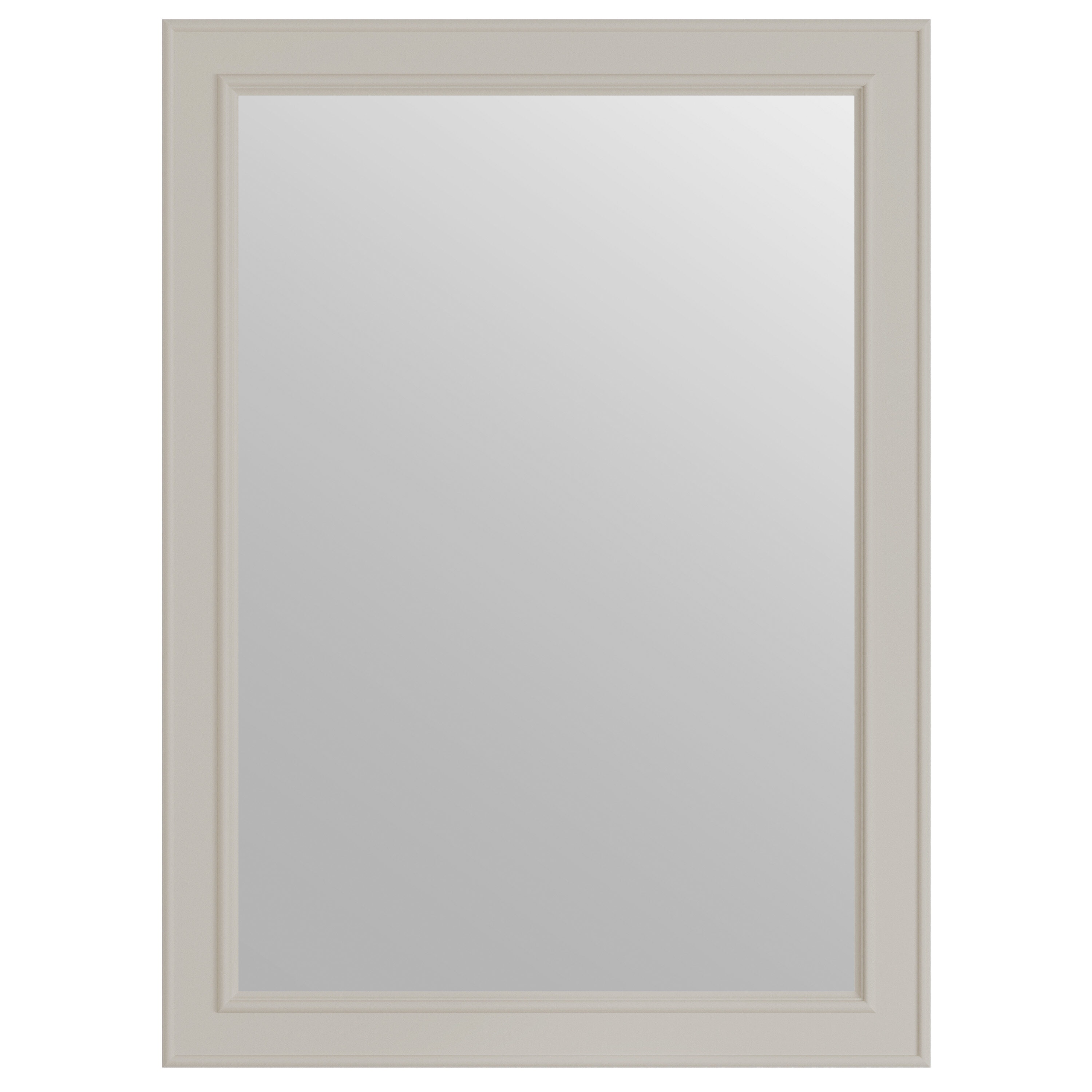 Wrightsville 22-in x 30-in Flaxen Rectangular Framed Bathroom Vanity Mirror in Off-White | - allen + roth 1116MR-22-320