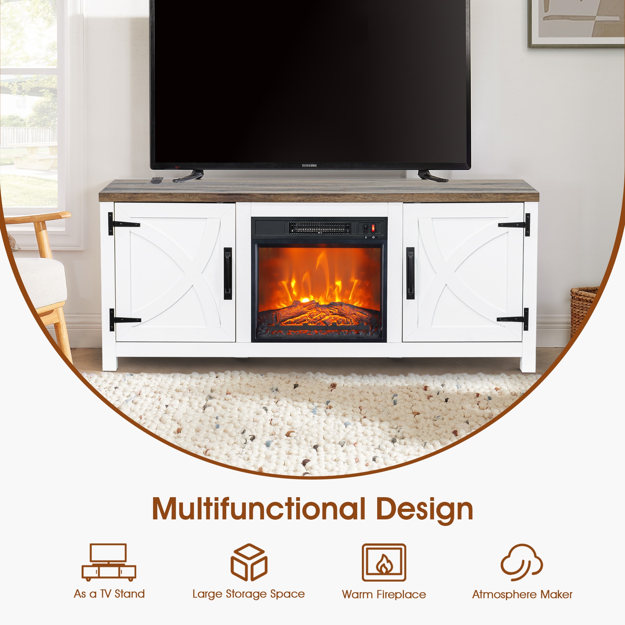 IHOMEadore BBJ01065-58-WHTDOK Electric-Fireplaces - View #2