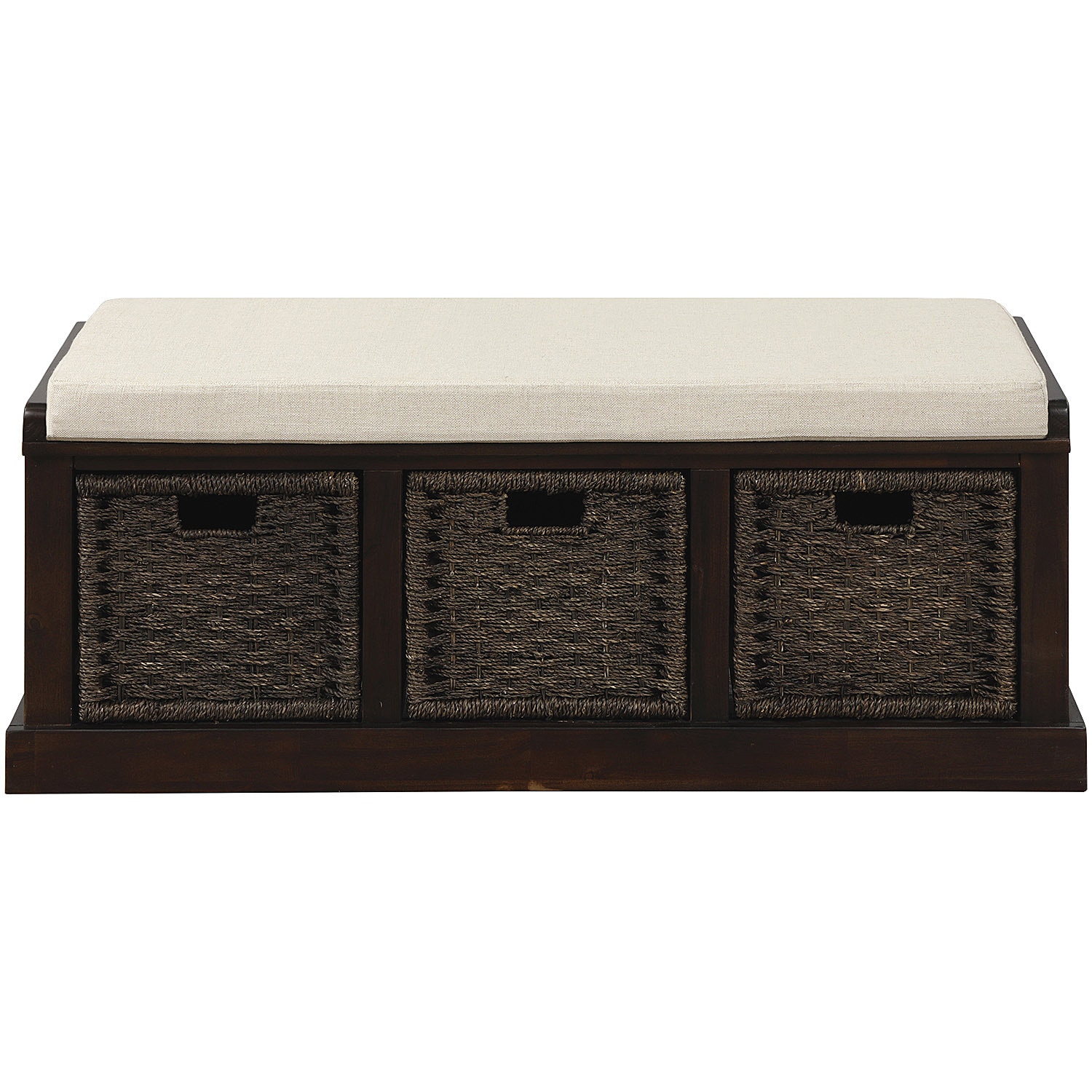 Clihome TRXCH-193443-2AB Indoor Benches Rustic Espresso Storage Bench with Storage 43.7-in x 15.7-in x 17-in