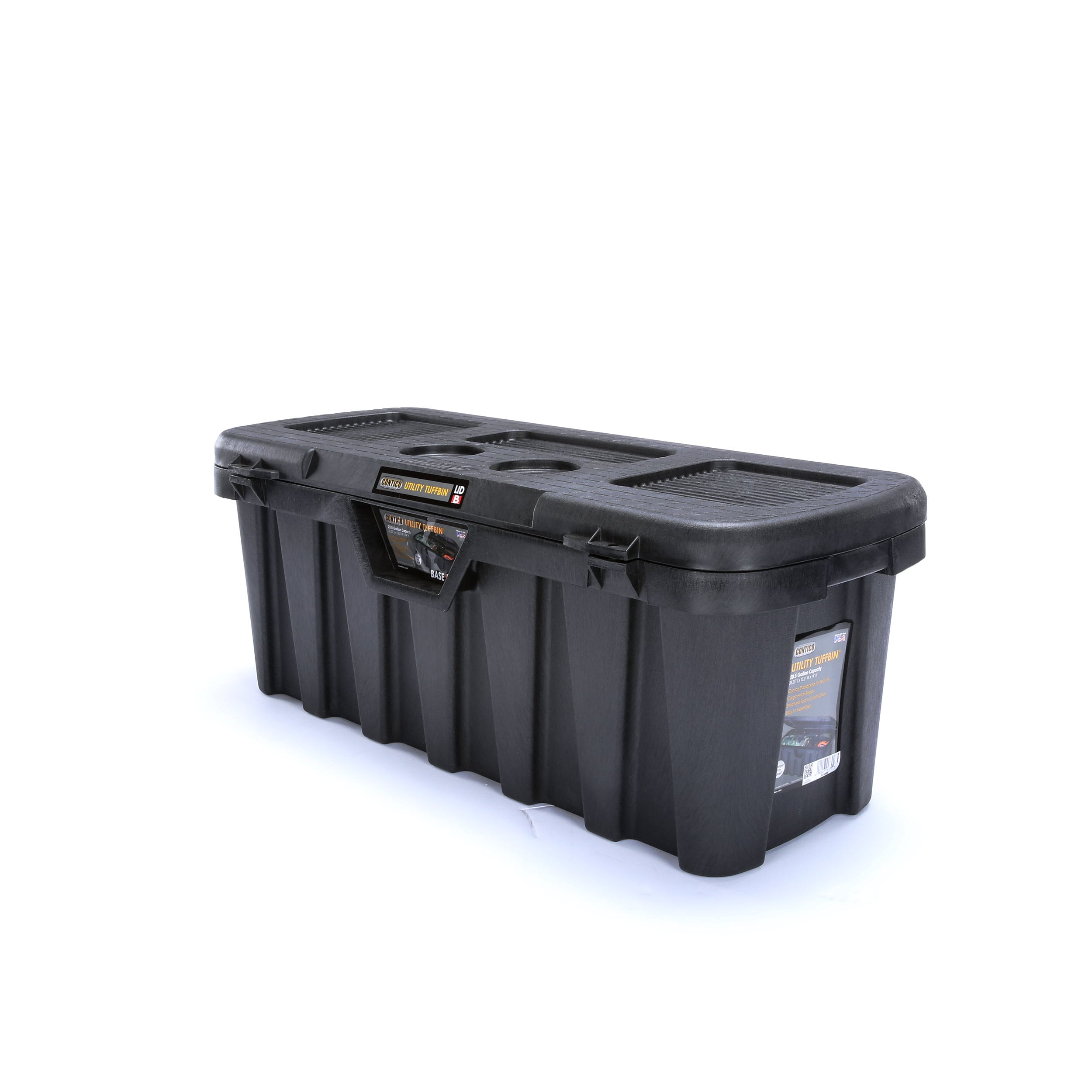 Black Large Plastic Storage Bin - TCR20406
