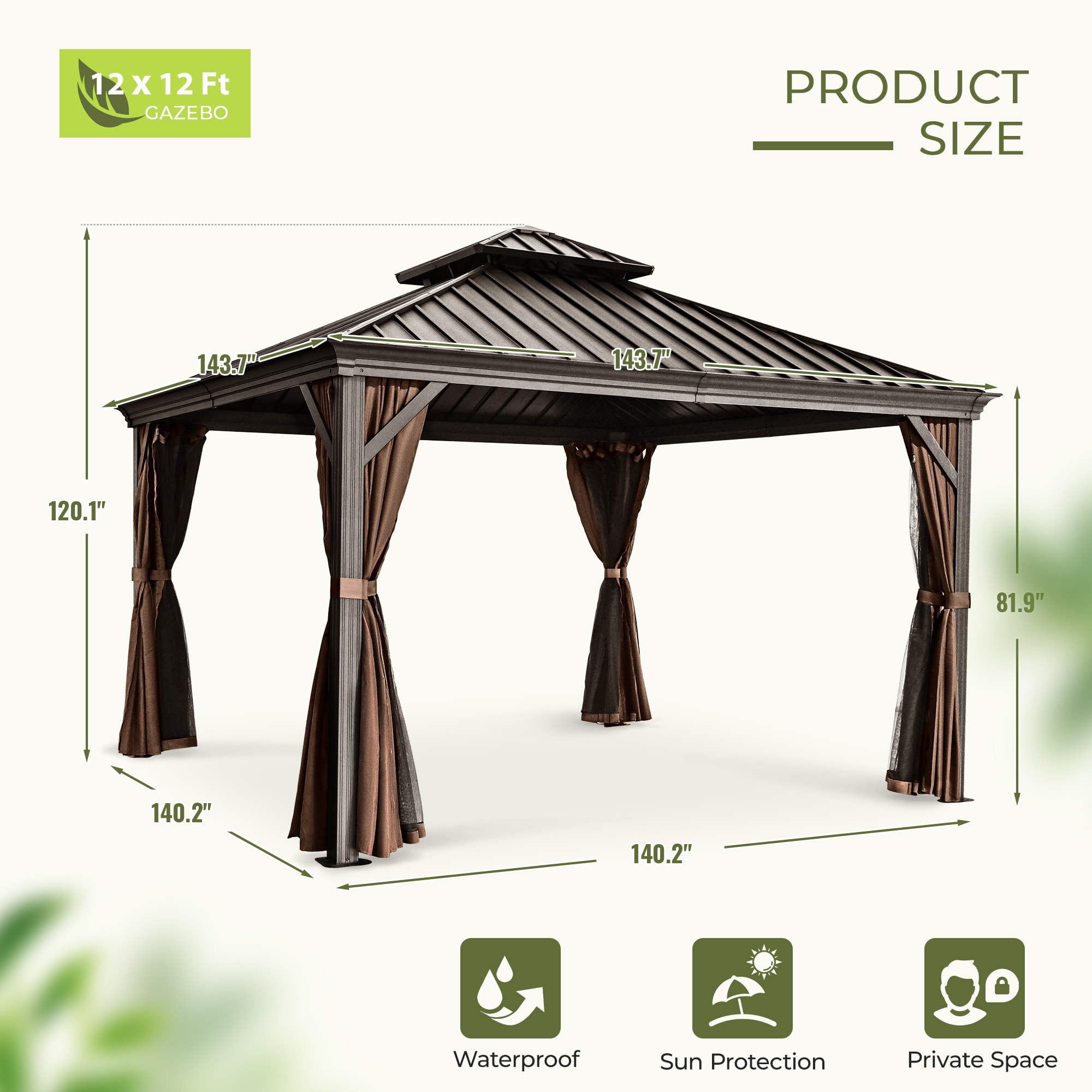  EL-ZPTPS1212-Z-WL3 Wood-Resin-Gazebos - View #2