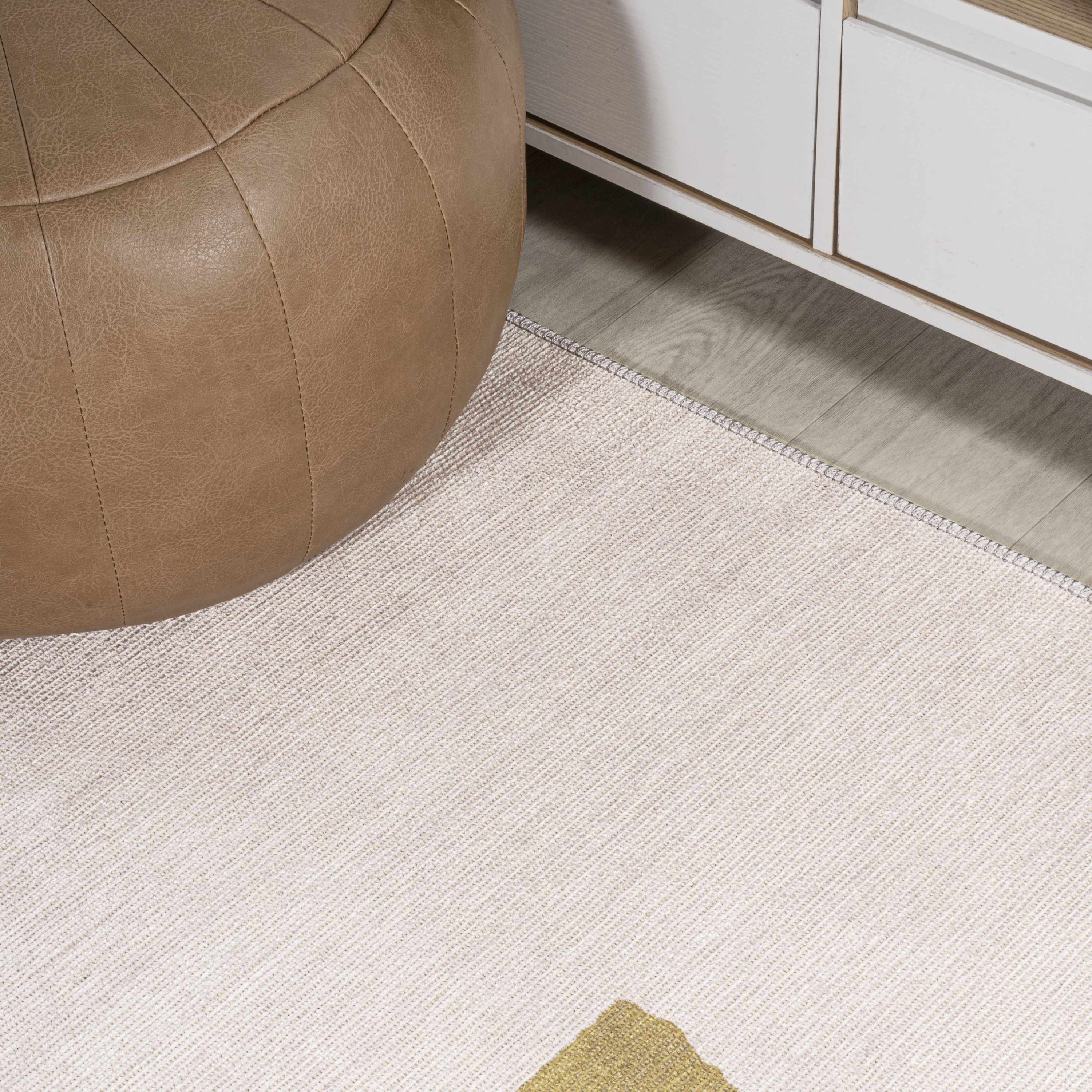 Luola 5' x 8' Ivory Geometric Synthetic Area Rug