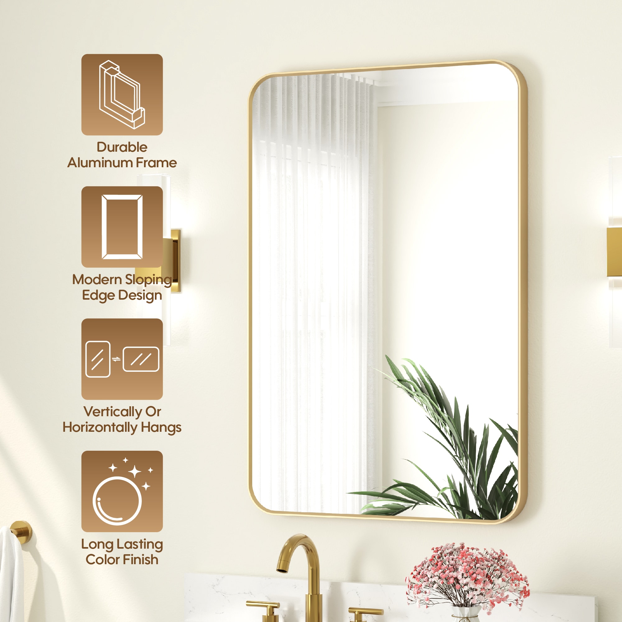 WELLFOR F1MR2436BG Framed-Bath-Mirrors - View #4