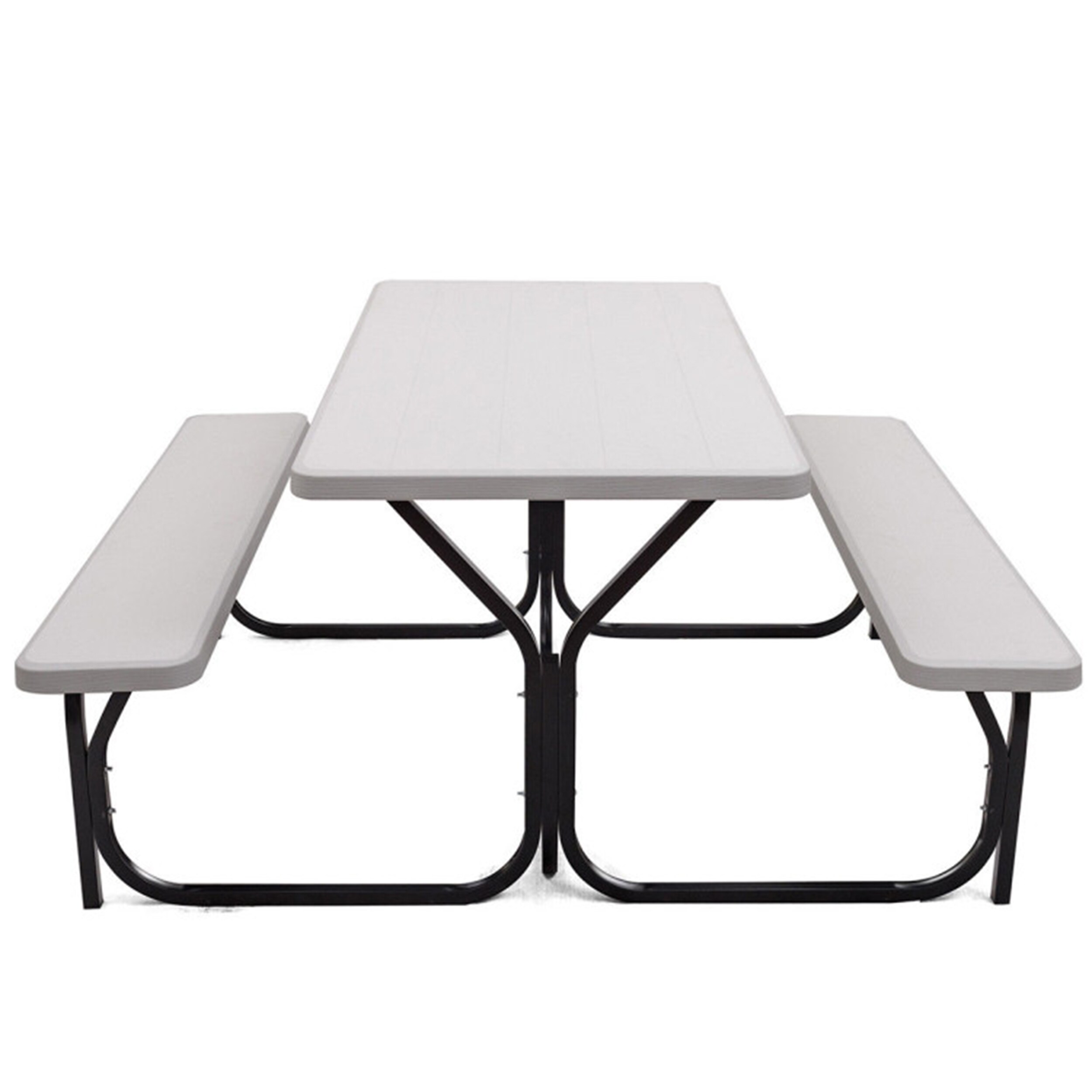 Clihome 54-in White Plastic Rectangle Picnic Table In The Picnic Tables ...