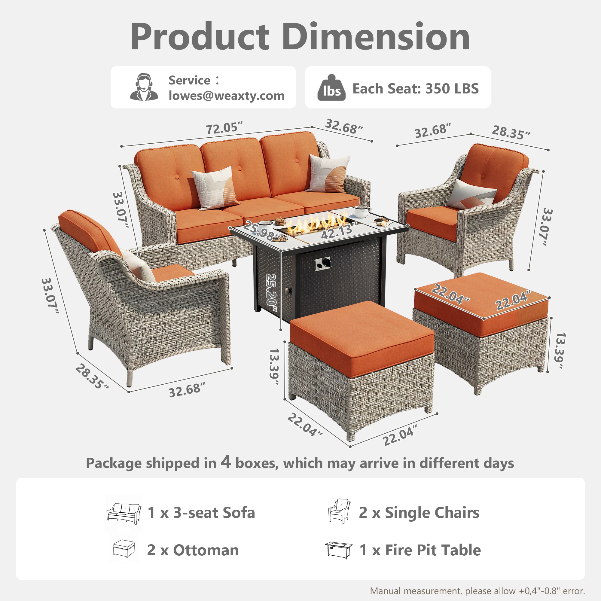 weaxty HMBCFP03-BPAD806 Patio-Conversation-Sets - View #6
