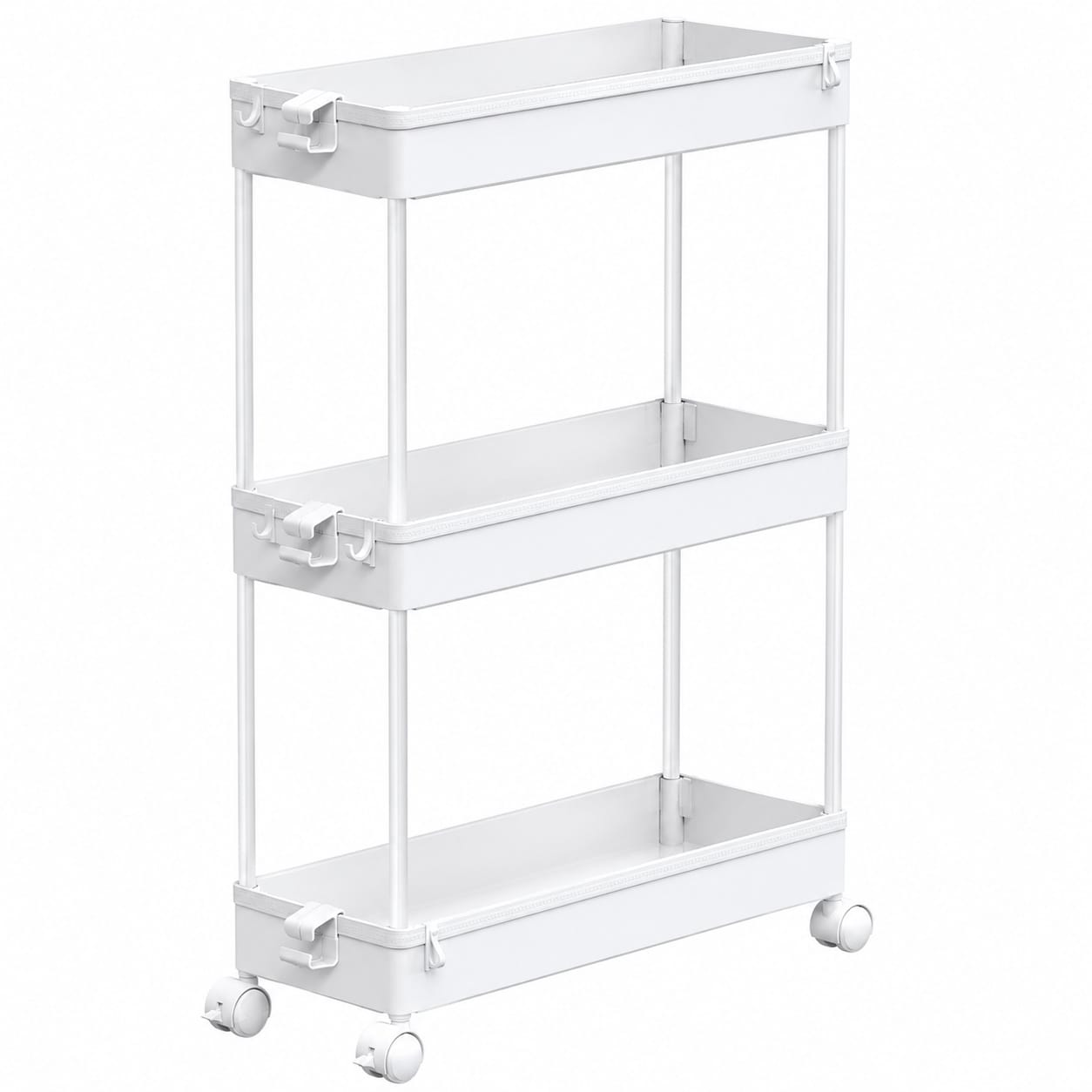 Paradigms Interiors 3 Tier Slim Rolling Storage Cart Removable Shelves Lockable Wheels Multi Purpose Utility Organizer #514068539704