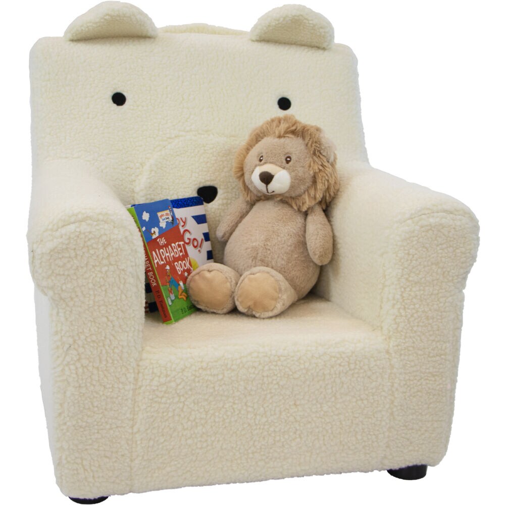 Critter Sitters 20 in White Upholstered Kids Accent Chair at Lowes