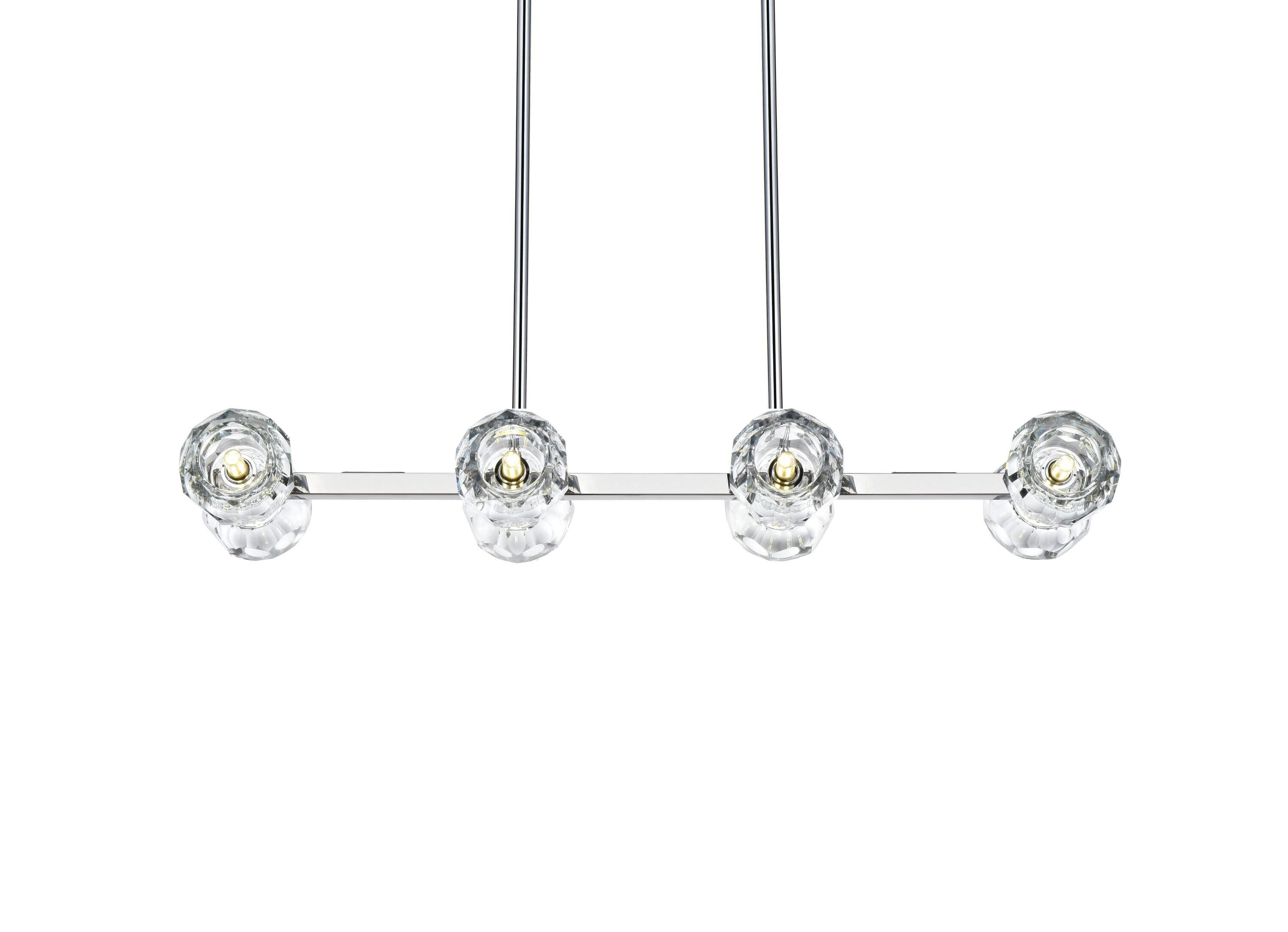 Eren 31-inch Chrome Pendant Light with Crystal Shades