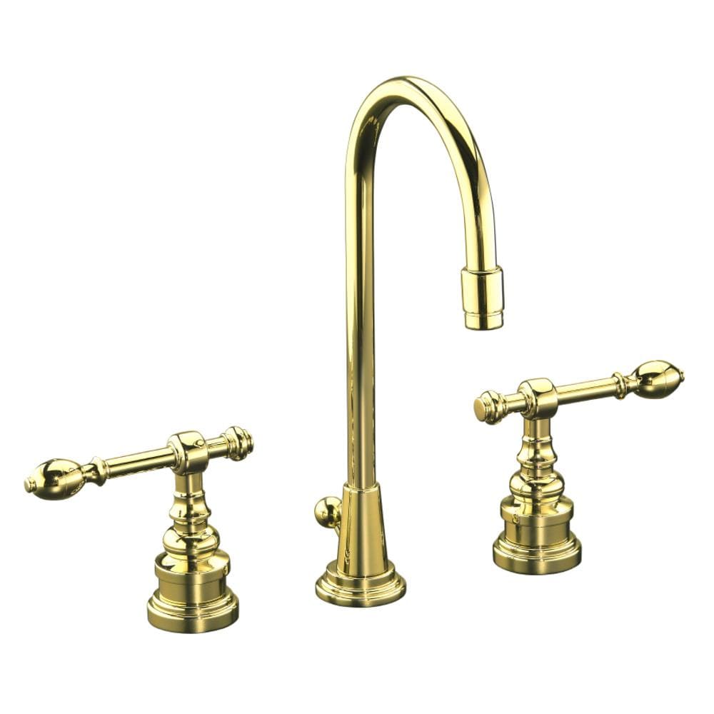 Kohler Iv Georges Brass Vibrant Polished Brass 2 Handle Widespread Watersense Bathroom Faucet 5503