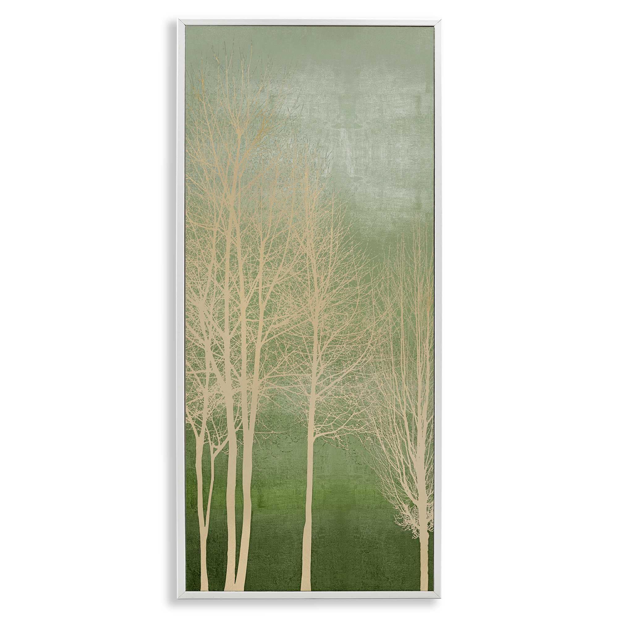 Stupell Industries BS-557-WFR-13X30 Subtle Ombre and Tree White Framed Giclee Art By Kate Bennett 13 x 30