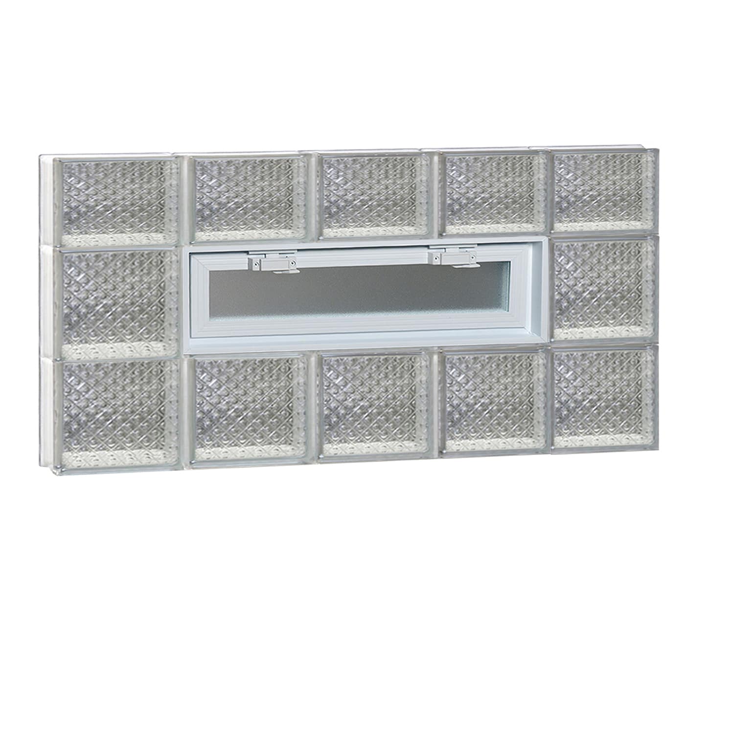 REDI2SET V4022DP Diamond Glass 38-3/4-in x 21-1/4-in Frameless Replacement Vented Glass Block Window