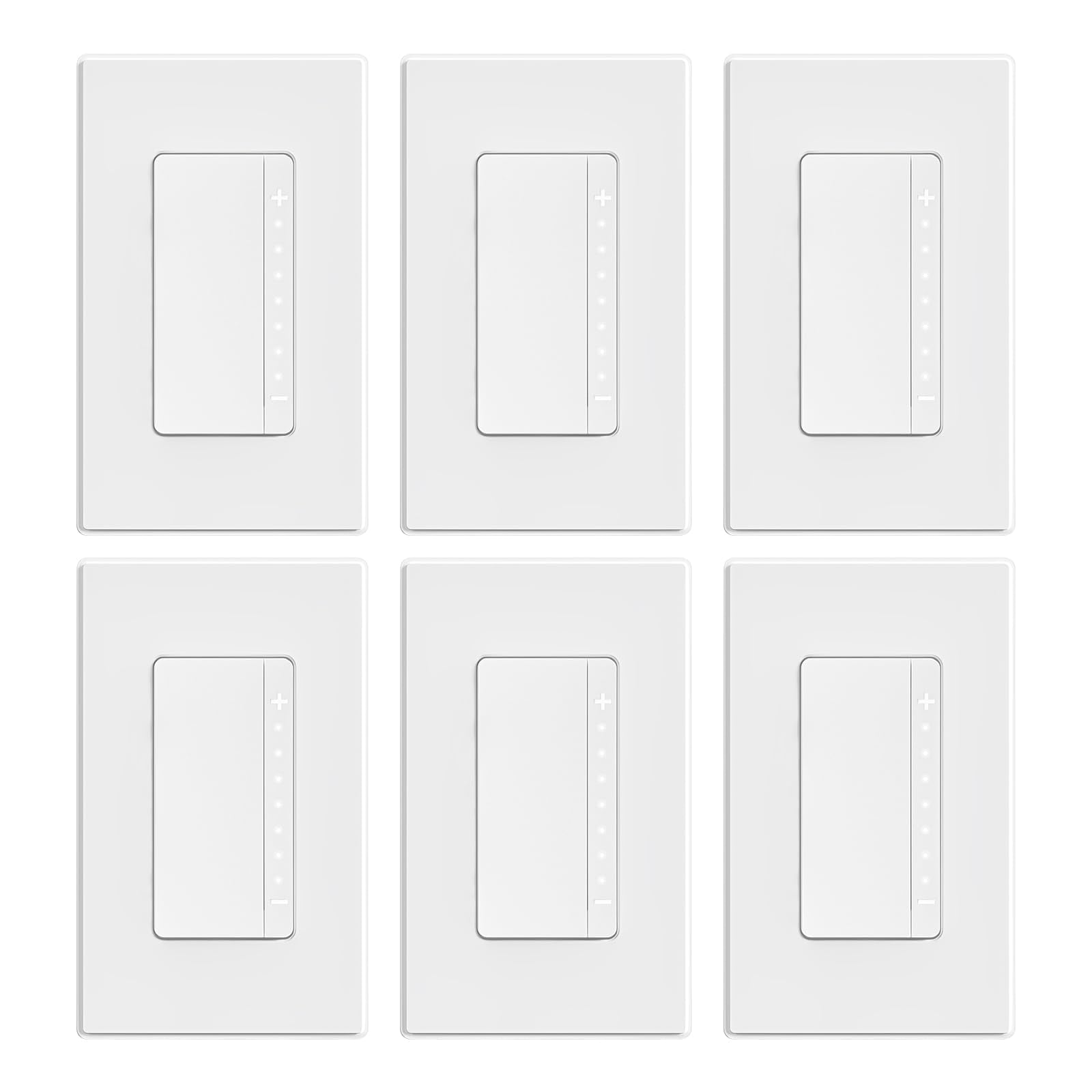 Ahfiwaso  Digital Dimmer Light Switch for LED up to 150W and Incandescent Halogen up to 450W Single Pole Requires Neutral Wall Plate UL Listed 6