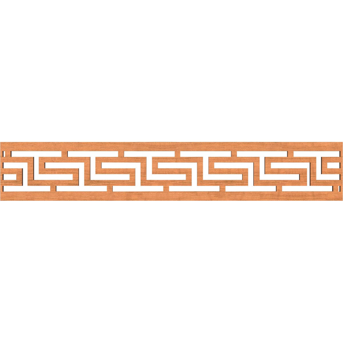 Ekena Millwork MLDB08X46TULCH Tulum Fretwork Flat Trim 8-in x 3.89-ft Cherry Brown Unfinished 2156353 Pierced Wall Panel Moulding