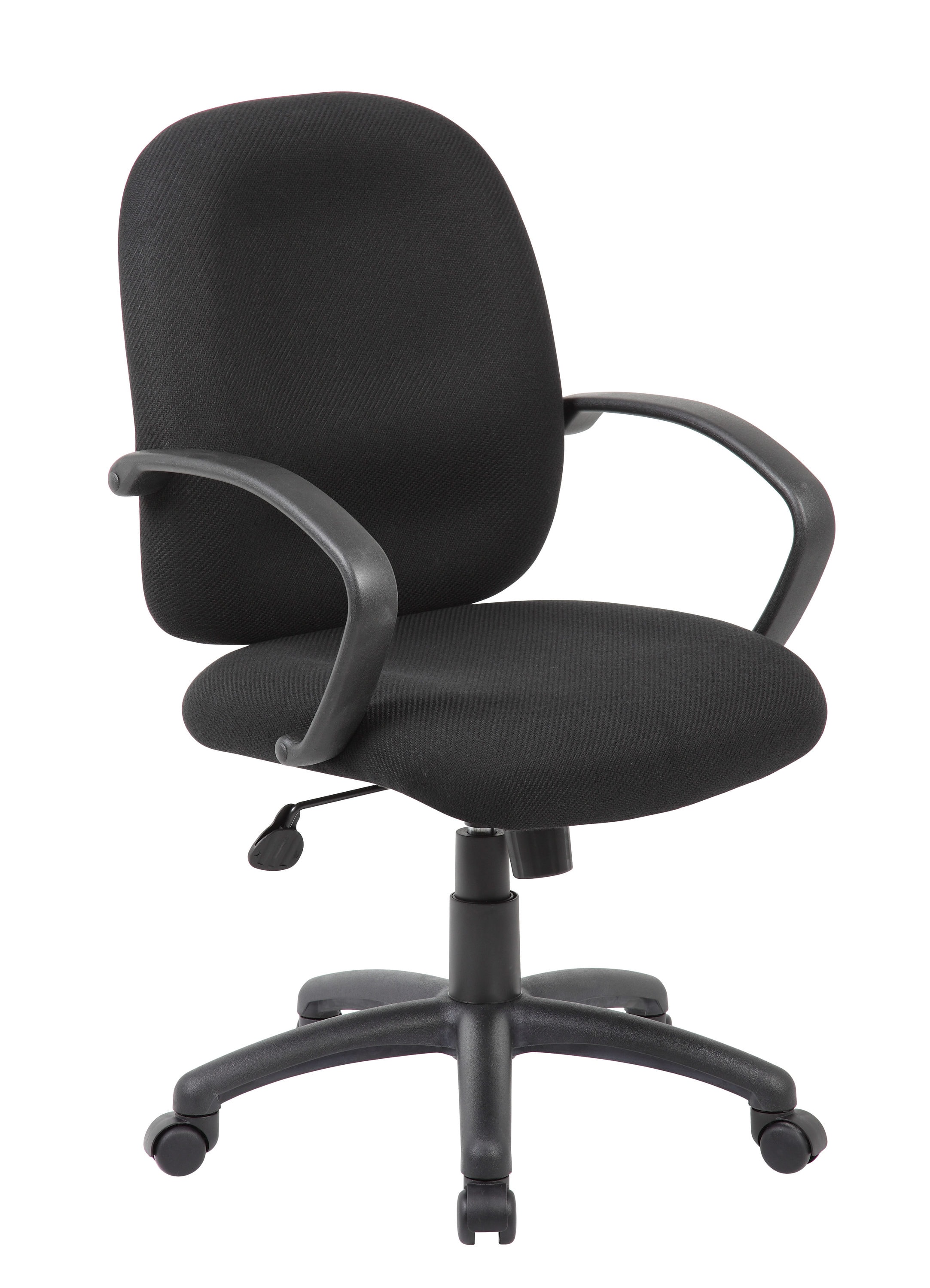 Boss Office Products Black Contemporary Ergonomic Adjustable Height Swivel  Upholstered Task Chair