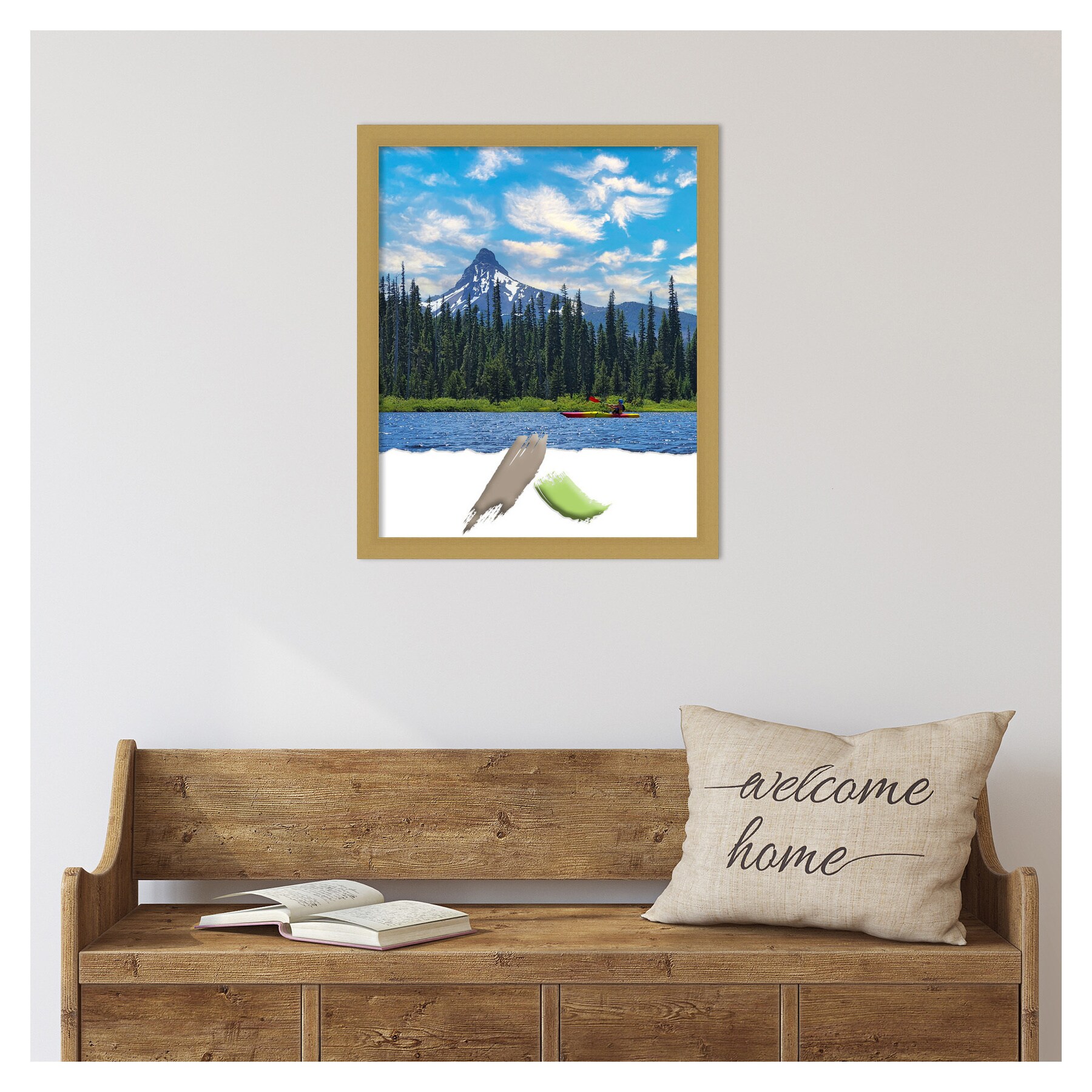 Grace Brushed Gold Narrow Polystyrene Wall Picture Frame 18x22
