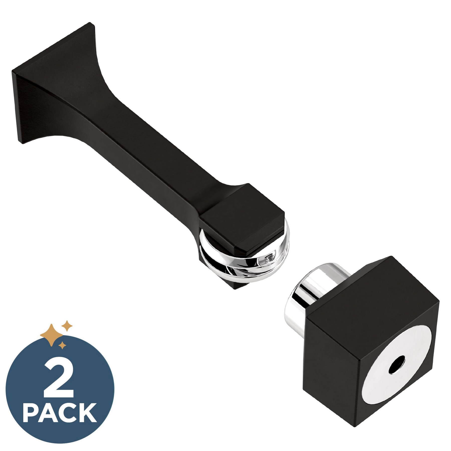 Franklin Brass B47313K-FB-C 3-in Black Rigid Door Stop 2 -Pack