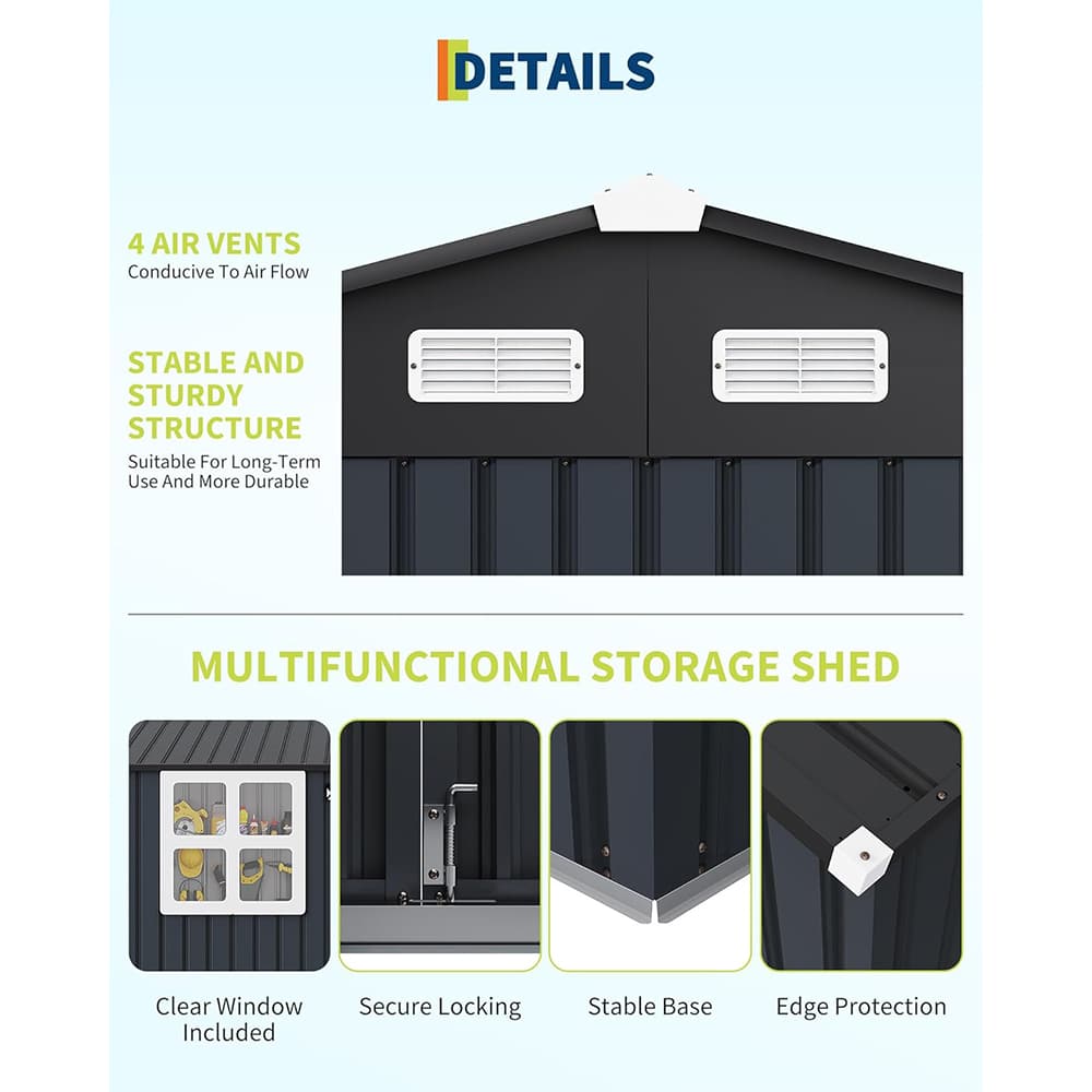 Qeetex SUN-PPG-3385Z4P5 Metal-Storage-Buildings-Sheds - View #4