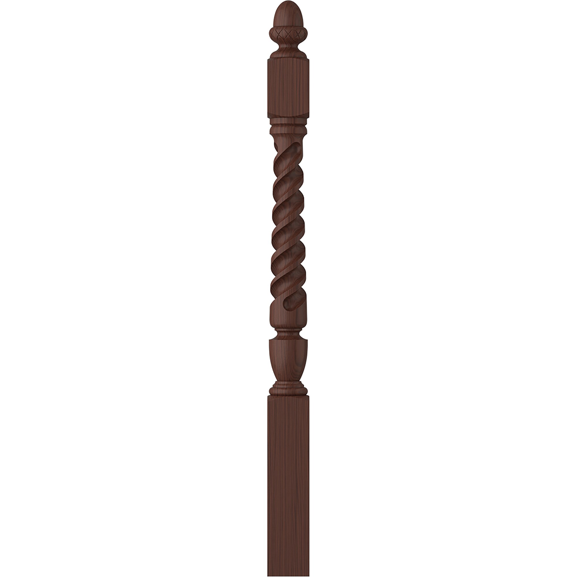 L.J. Smith Stair Systems LJT-3040-W Regent 3.5-in x 47.75-in Unfinished Walnut Starting Stair Newel Post