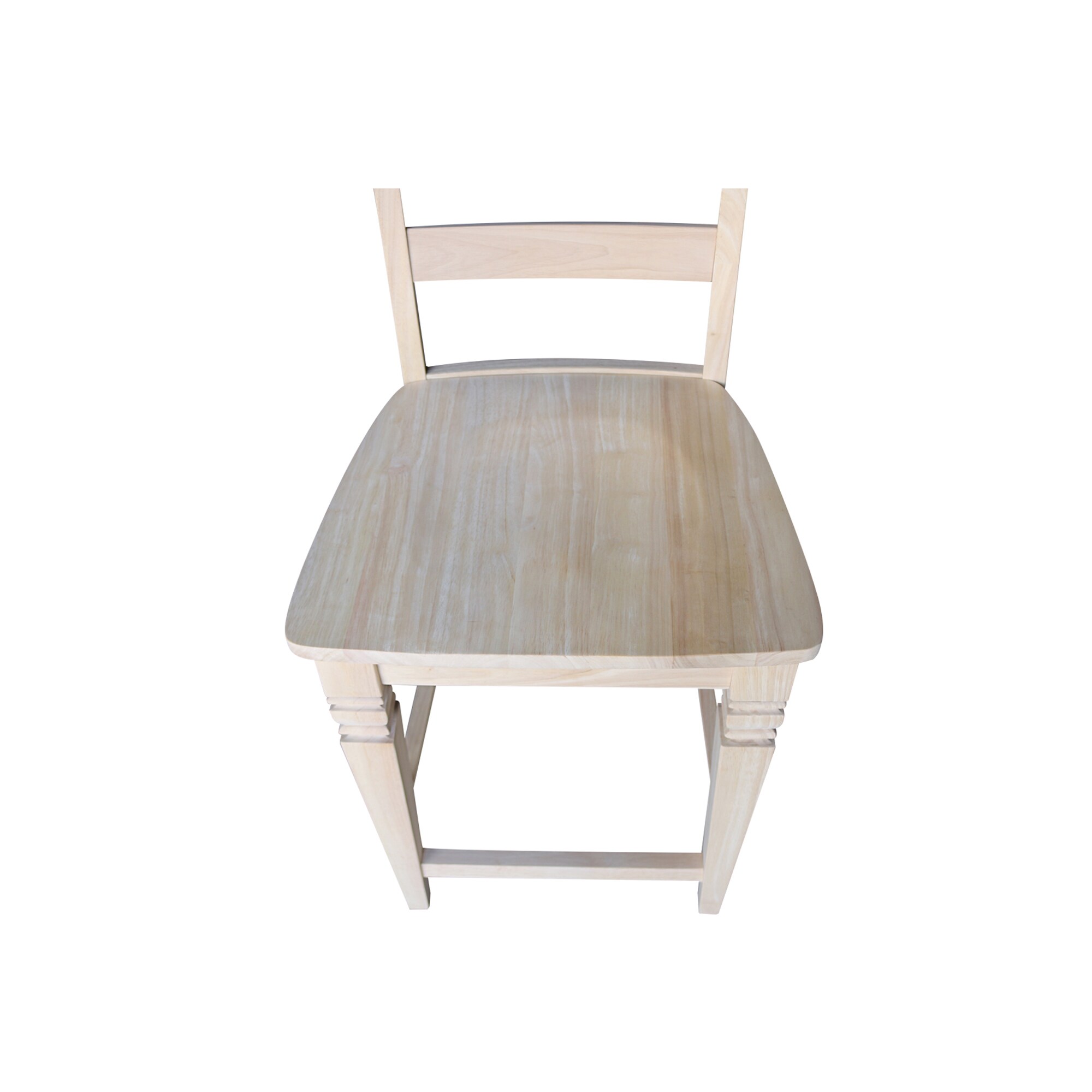 24" Unfinished Solid Wood Ladder-Back Counter Stool