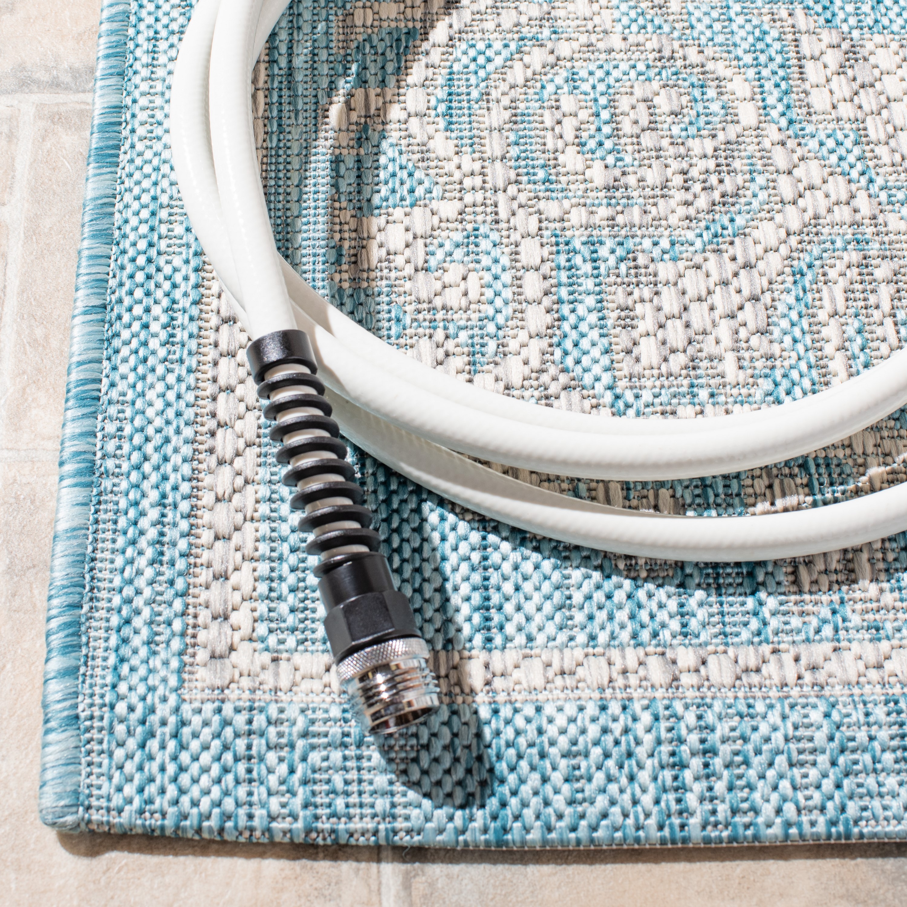 Gray Rectangular 9' x 12' Reversible Synthetic Rug