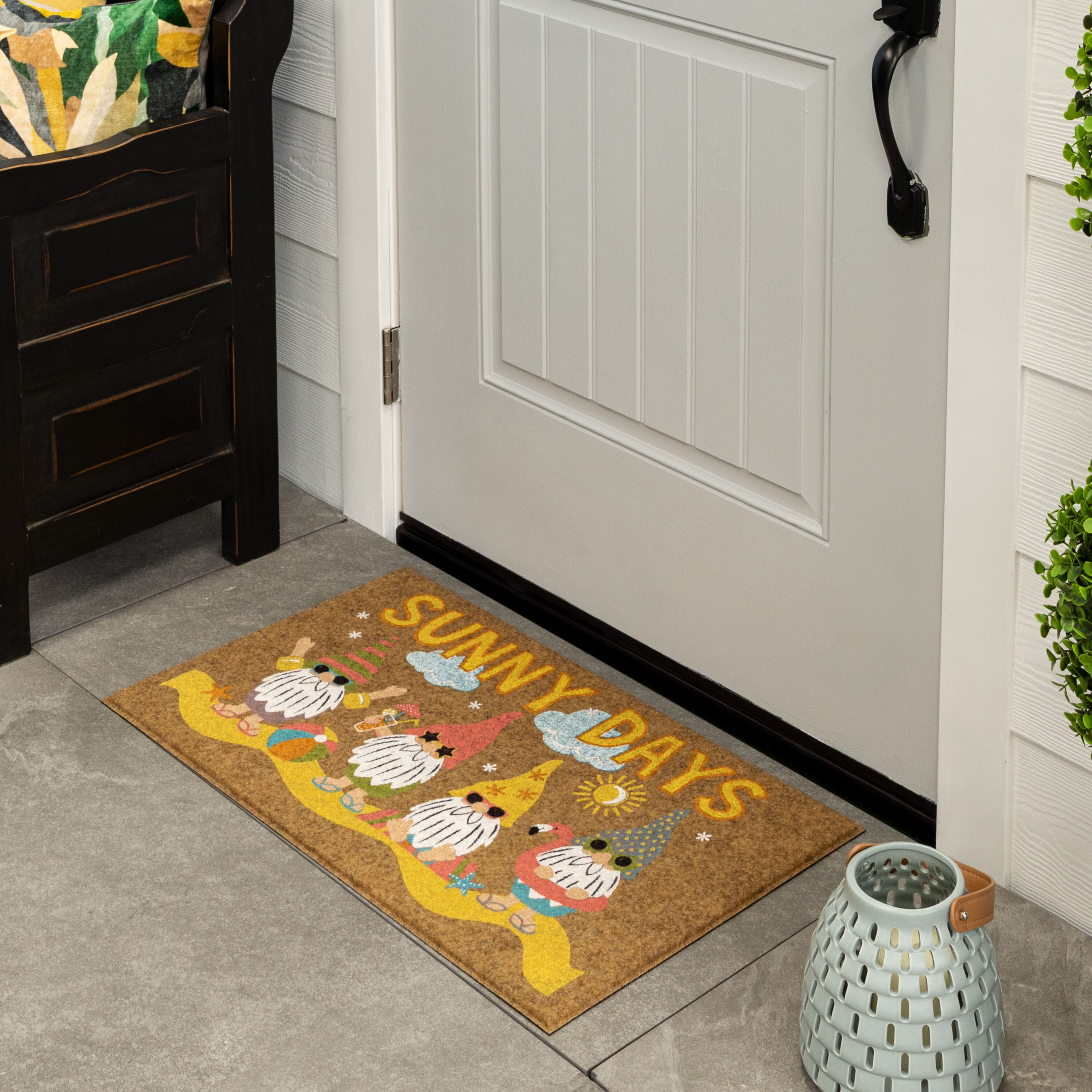 Style Selections B1056  19951 018030 18-in x 30-in Multi Polyester Non-Slip Grip Indoor or outdoor Decorative Summer Door Mat 5 -Pack