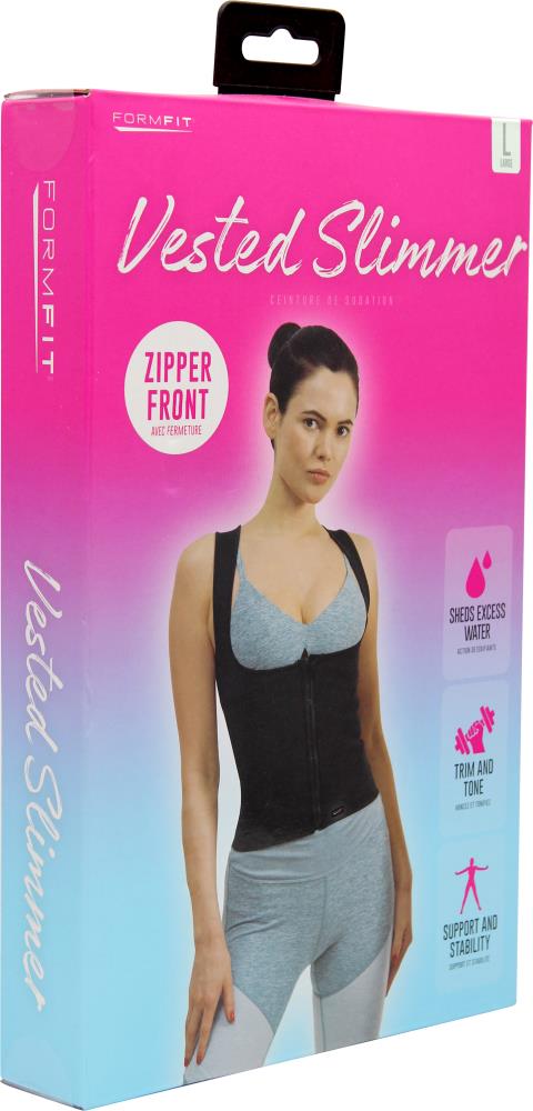 FormFit Black Polyester Waist Trimmer Slimmer Vest for Weight