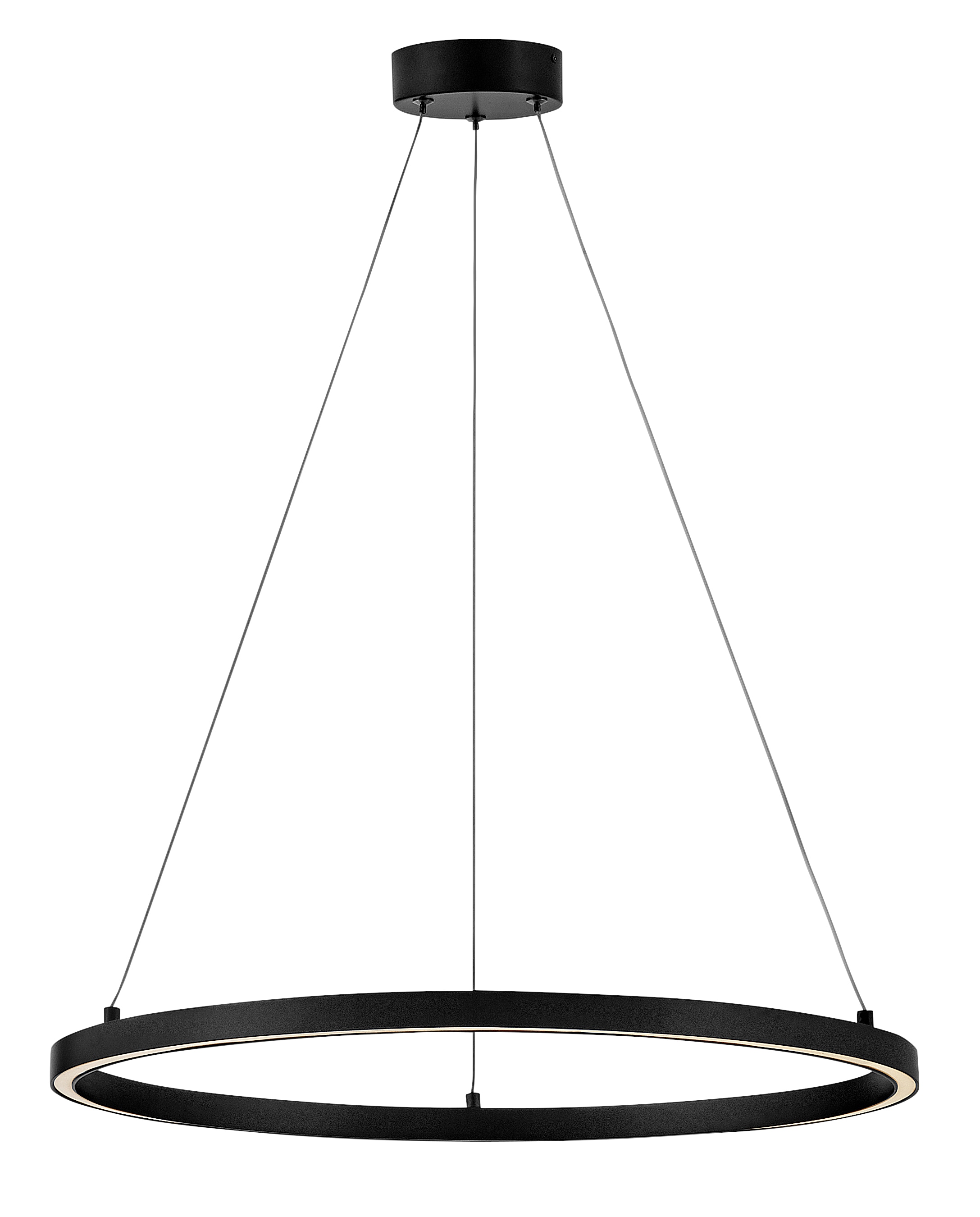 Lark 83464BK Kenna 1 -Light Satin Black Modern/contemporary Integrated LED For Use in Bedrooms, Dining Rooms, Foyers, Kitchens, Living Rooms Chandelier