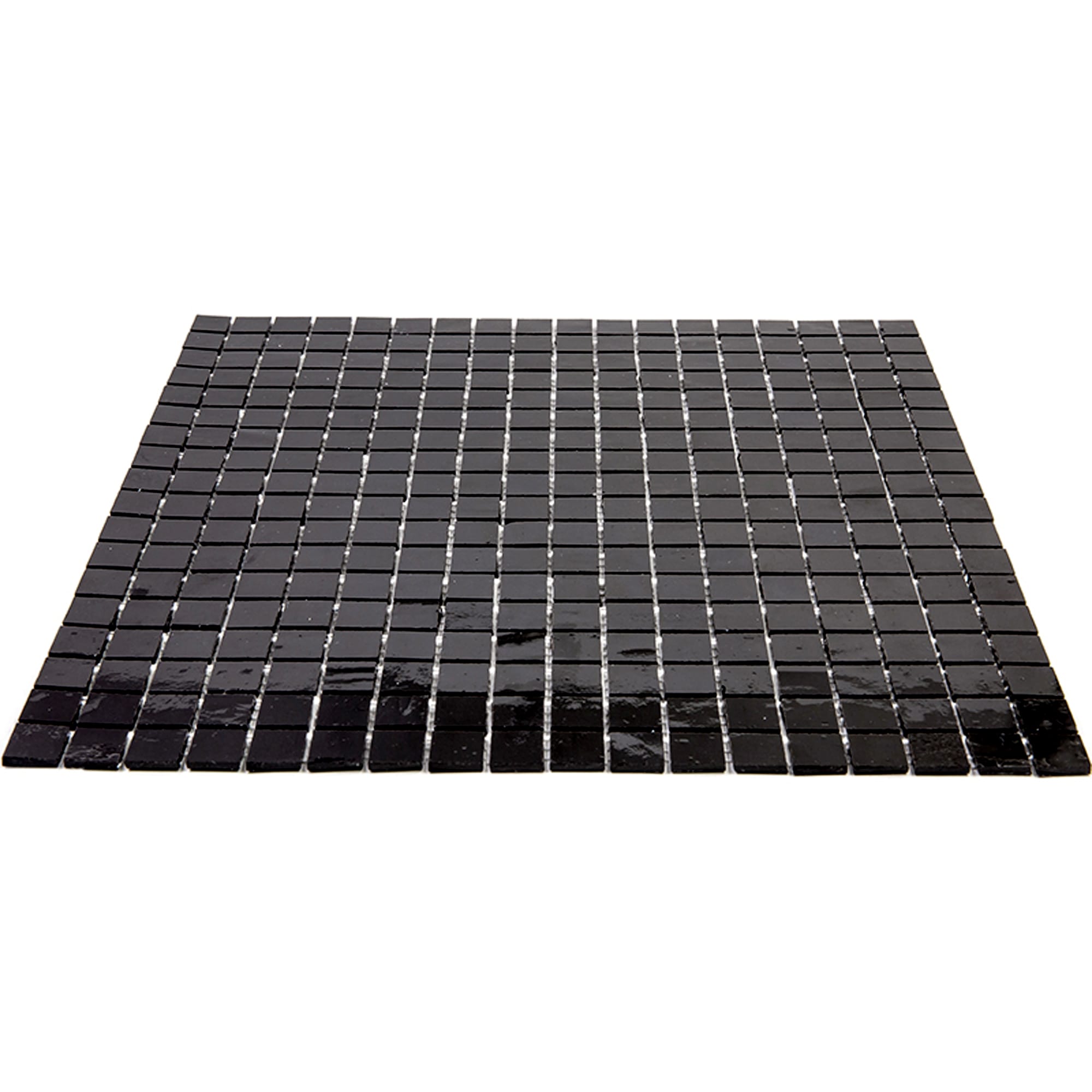 Skosh Glossy Black Glass Mosaic Wall and Floor Tile