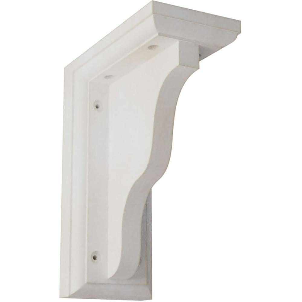 Ekena Millwork BKTWD03X05X07HAWH Hamilton 3-in x 5-in x 7-in Rubberwood White Wood Standard bracket