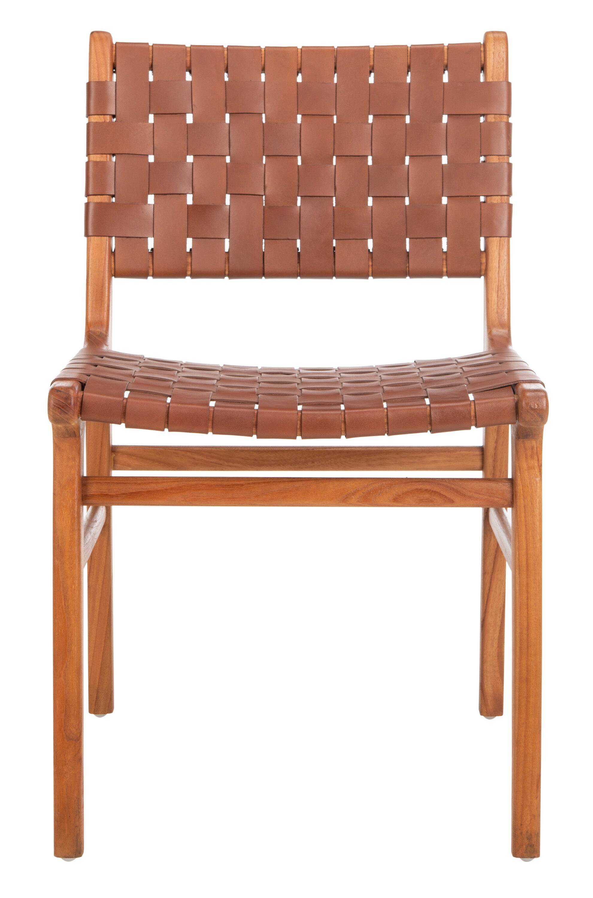 Safavieh Set of 2 Taika Contemporary/Modern Genuine Leather Side Chair ...