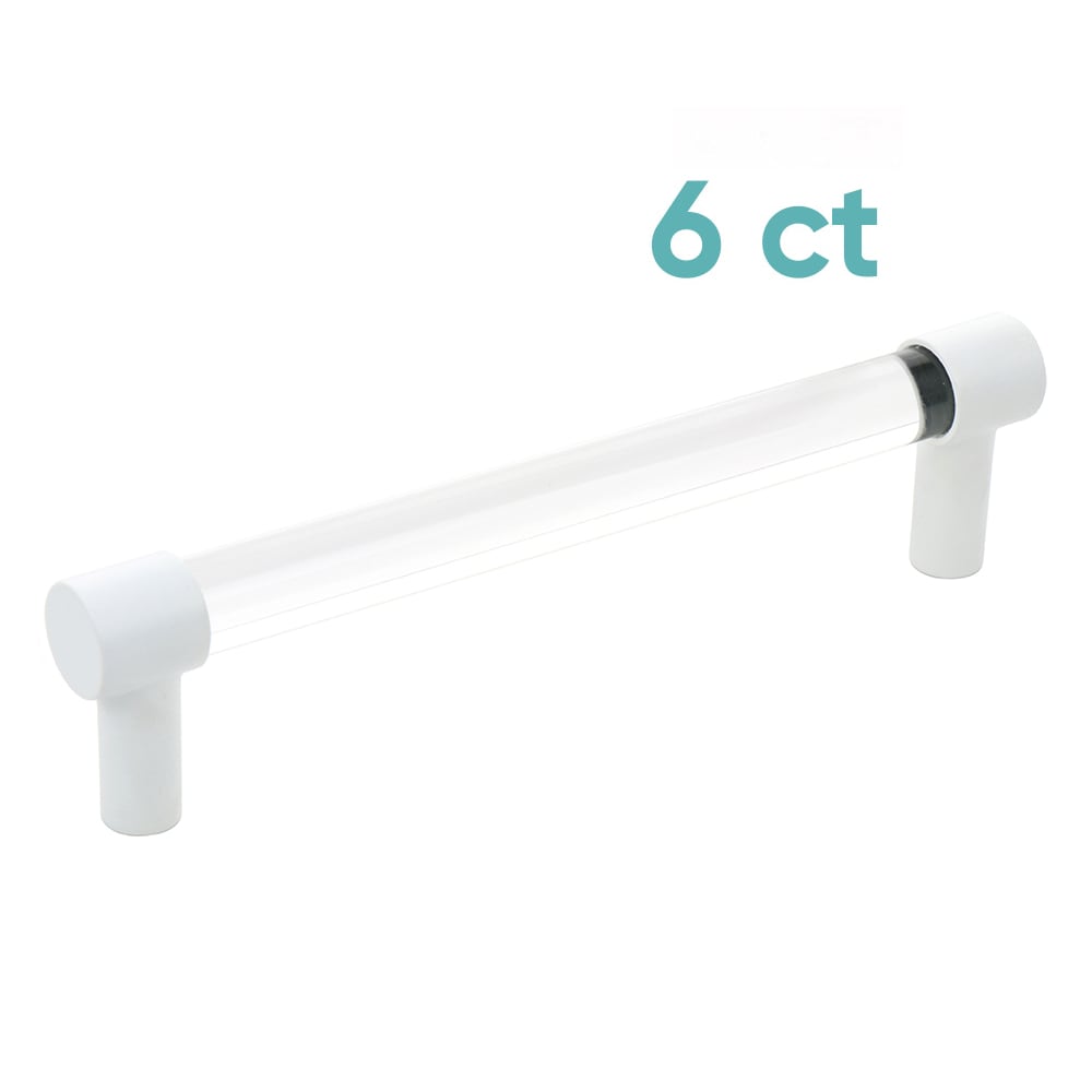 Origin 21 CAB-128-444-WH-6P Sasha 5-1/16-in , 128mm Center to Center White Cylindrical Bar 6 -Pack