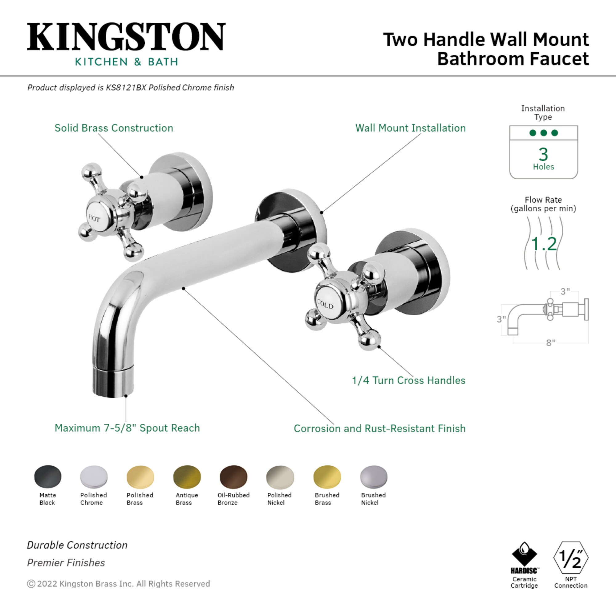 Kingston Brass WLKS8123BX Lavatory-Faucets - View #3