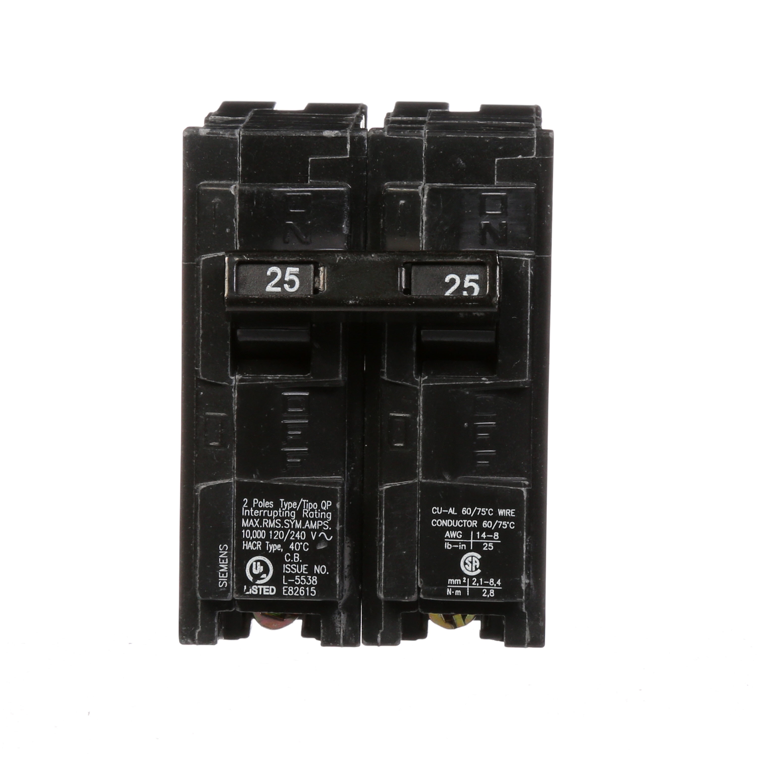 Siemens QP 25-amp 2-Pole Standard Trip Circuit Breaker Q225U at Lowes.com