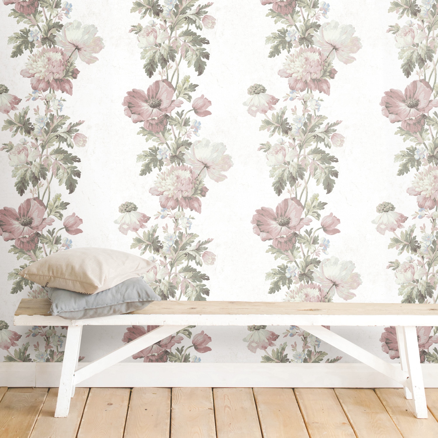 RoomMates RMK11426RL 28.29-Sq. Feet Pink Vinyl Stripes Self-adhesive Peel and Stick Wallpaper