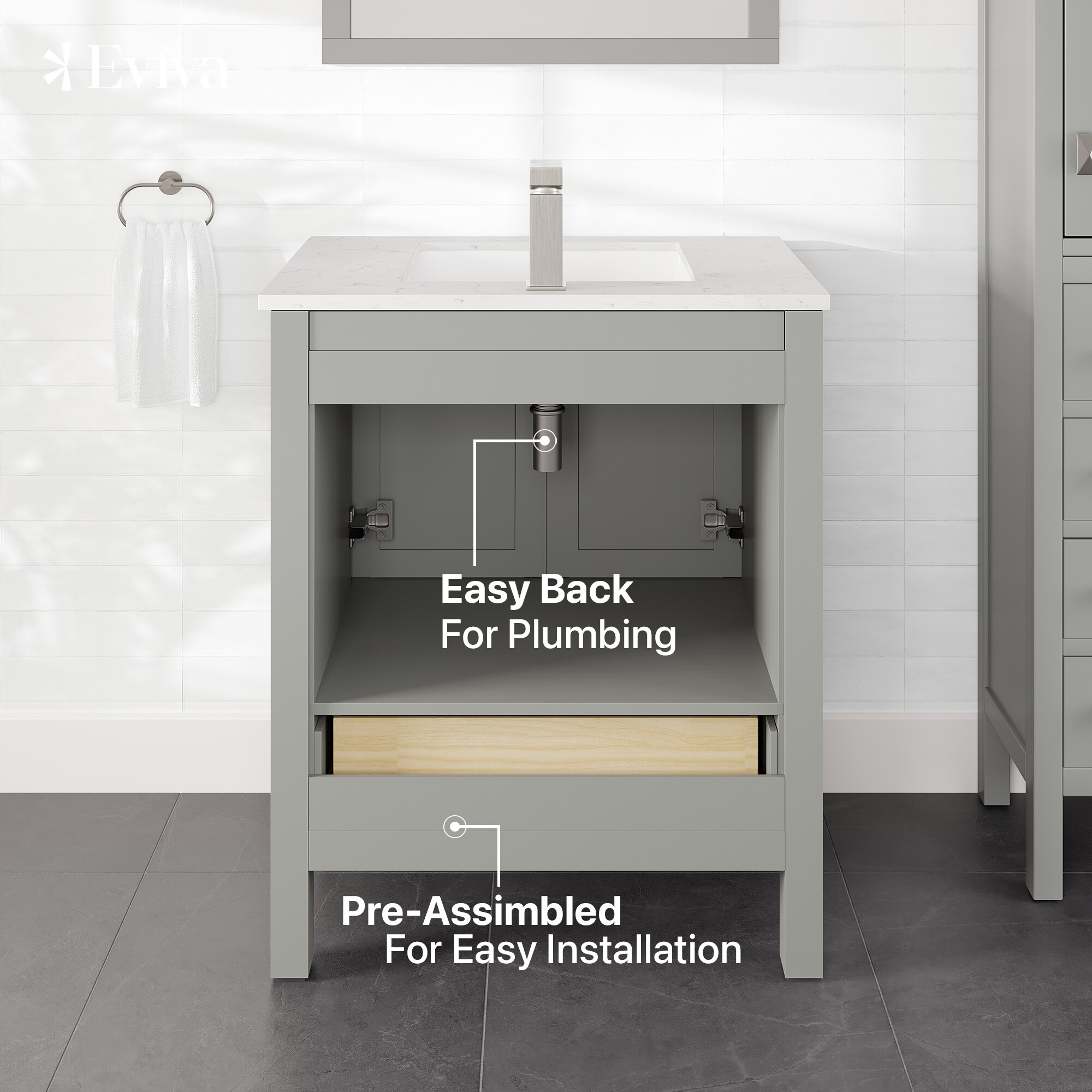Eviva TVN414-30X18GR-Q Bath-Vanity-Combo - View #6