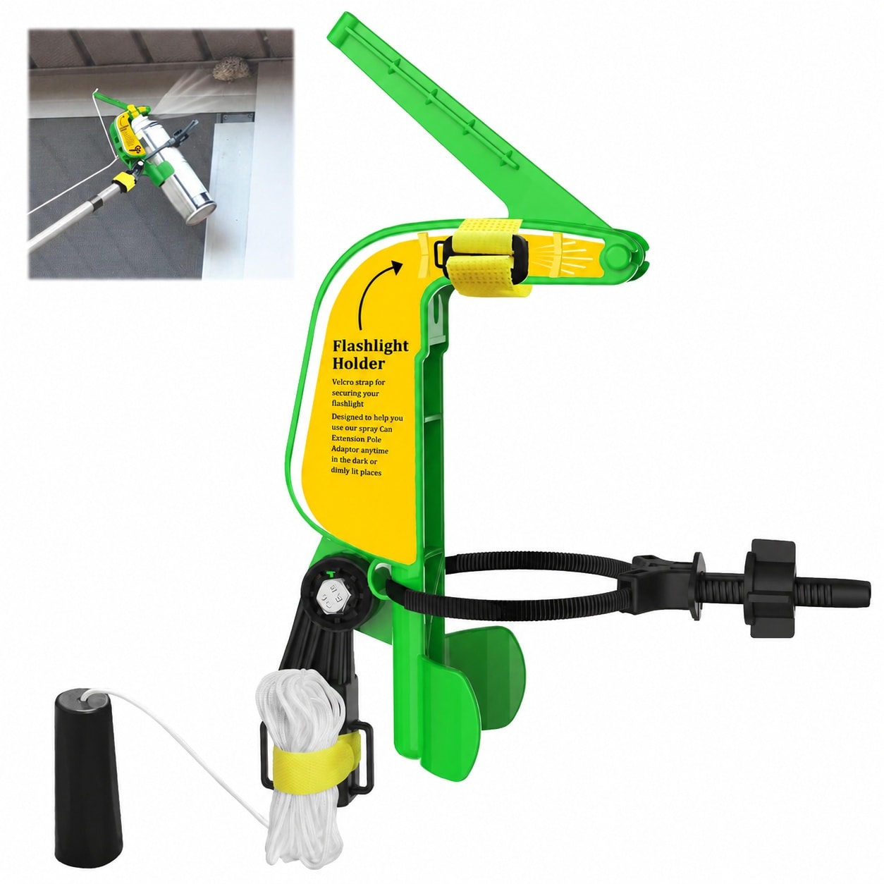 ITOPFOX  Spray Can Extension Pole Adapter Adjustable Sprayer Bracket for Wasp Hornet Bee Spray Paint Window Cleaner Tree Pruning Sealer 1 Piece