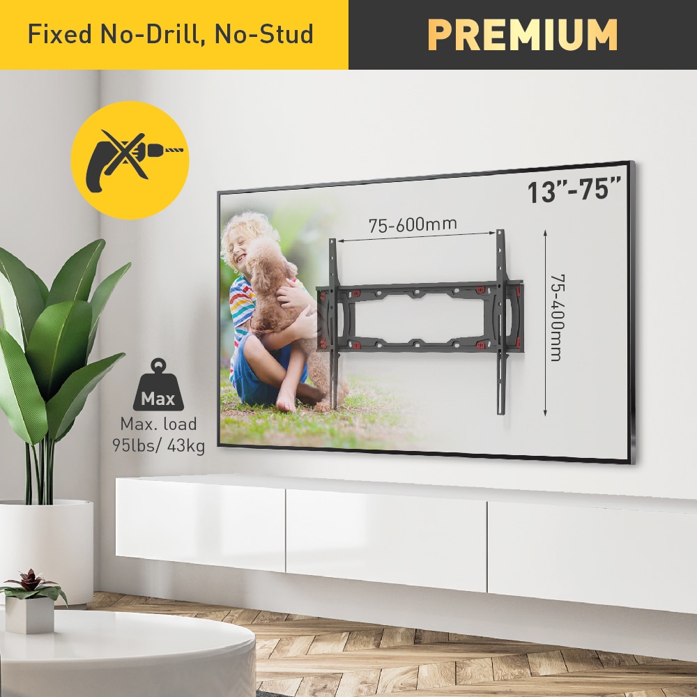 Barkan ND400 TV Mounts Fixed Indoor Wall TV mount Fits TVs up to 75-in ( Hardware Included )