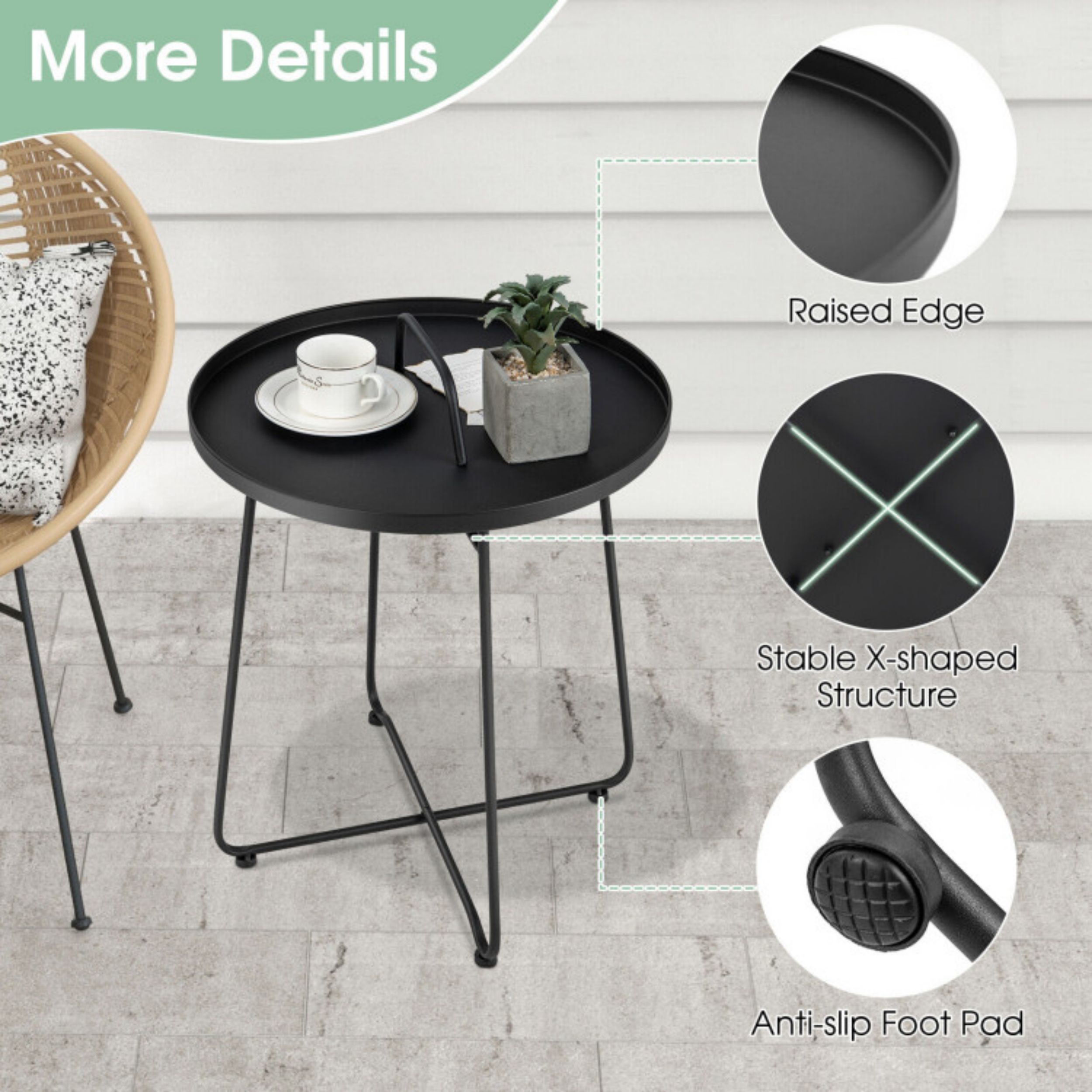 WELLFOR TDZN10294 Patio-Tables - View #2