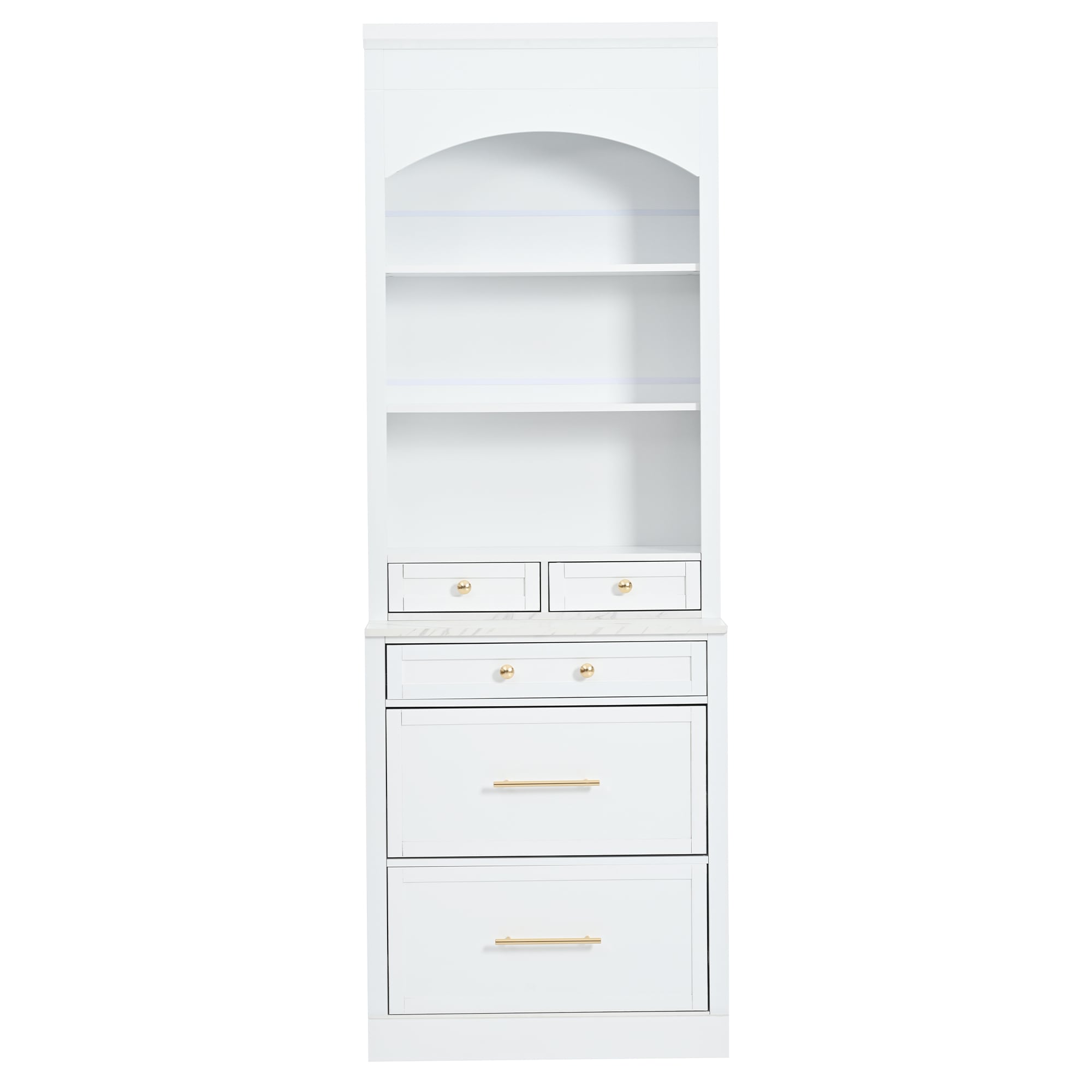 SINOFURN SYA010517WT Rustic SET OF 2 MDF White Pantry