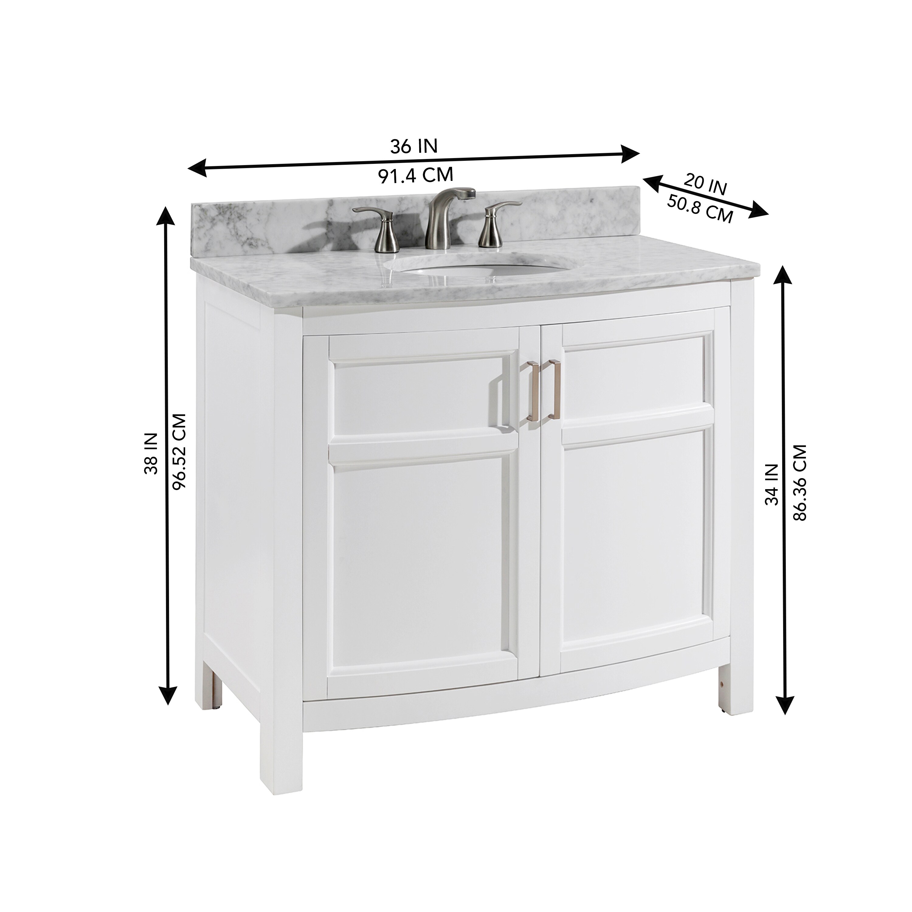 allen + roth Moravia 36-in White Undermount Single Sink Bathroom Vanity ...