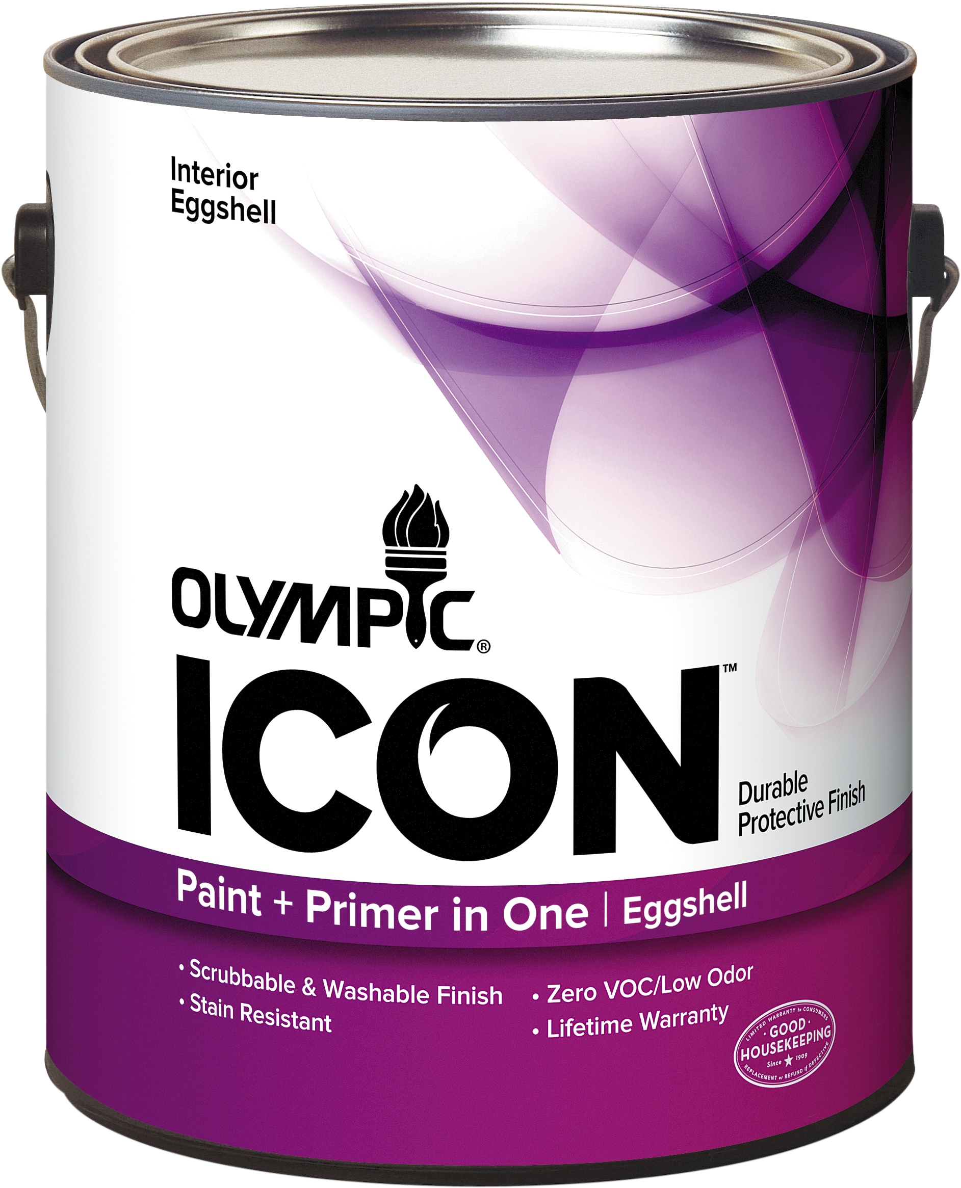 Olympic 74701A01 Eggshell ICON White Tintable Latex Interior Paint + Primer (1-Gallon)