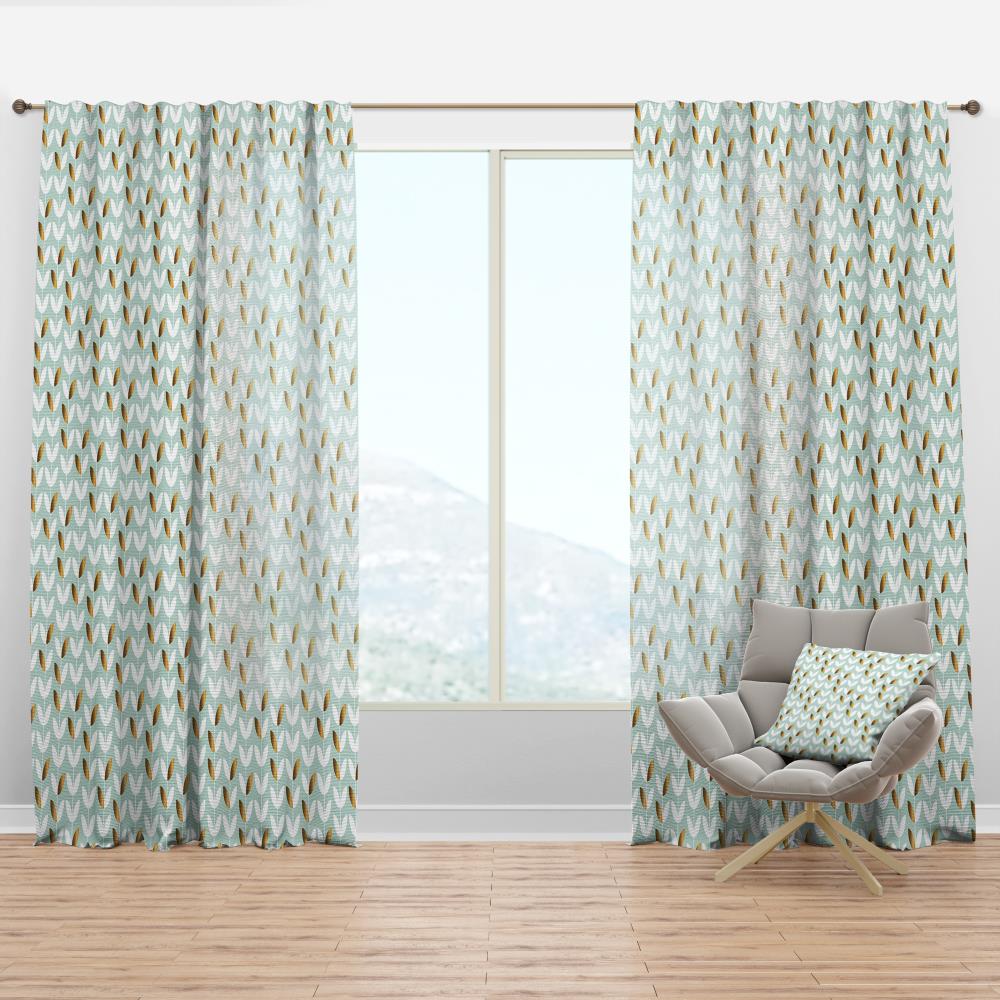 Designart CTN24629-52-84 84-Inches green Abstract Room darkening Thermal lined Rod pocket Single curtain panel