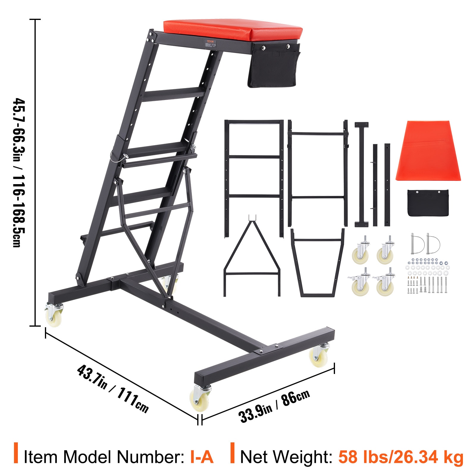 VEVOR 45.7-in x 33.9-in Work Seat in the Creepers & Work Seats department  at Lowes.com