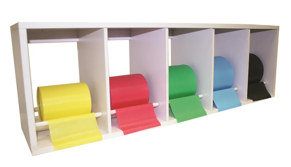 CanDo 10-5104  universal exercise band rack, horizontal, 5-roll