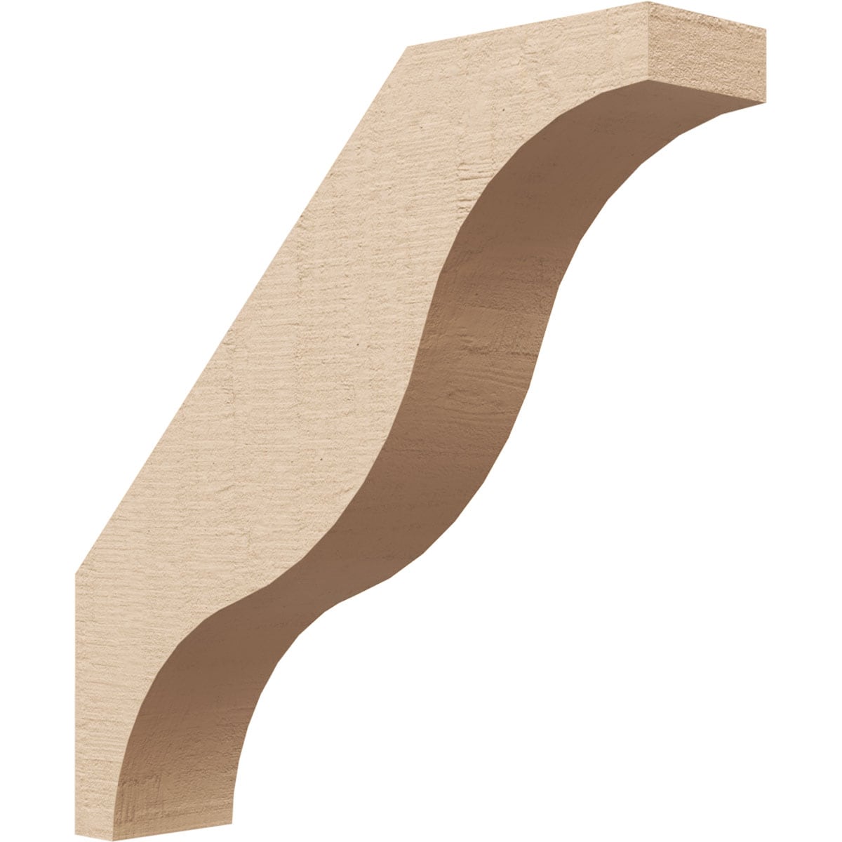 Ekena Millwork BRCUR03X14X14FSTRCPR 3-in x 14-in x 14-in Primed Urethane Funston Rough Cedar TimberThane Knee Brace